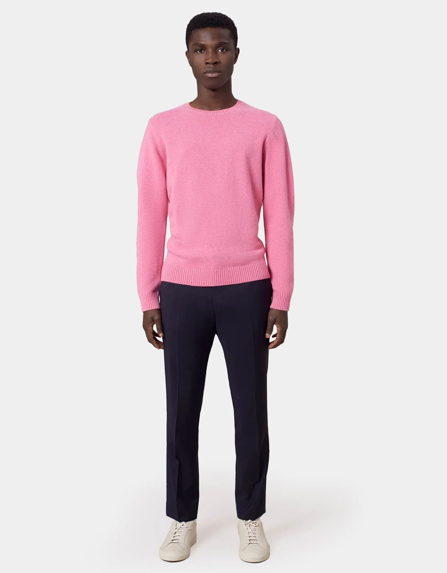 Classic Merino Wool Crew - Bubblegum Pink