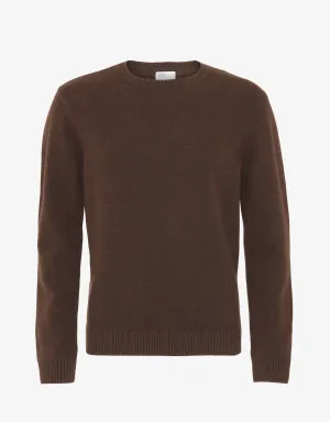 Classic Merino Wool Crew - Coffee Brown