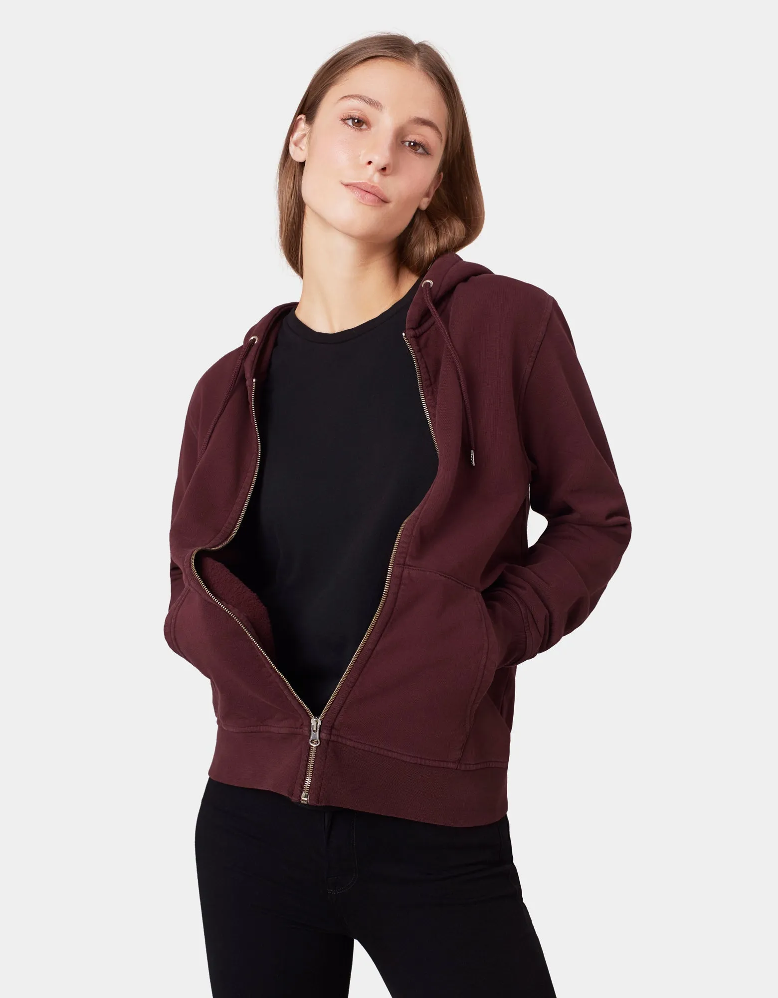 Classic Organic Zip Hood - Petrol Blue