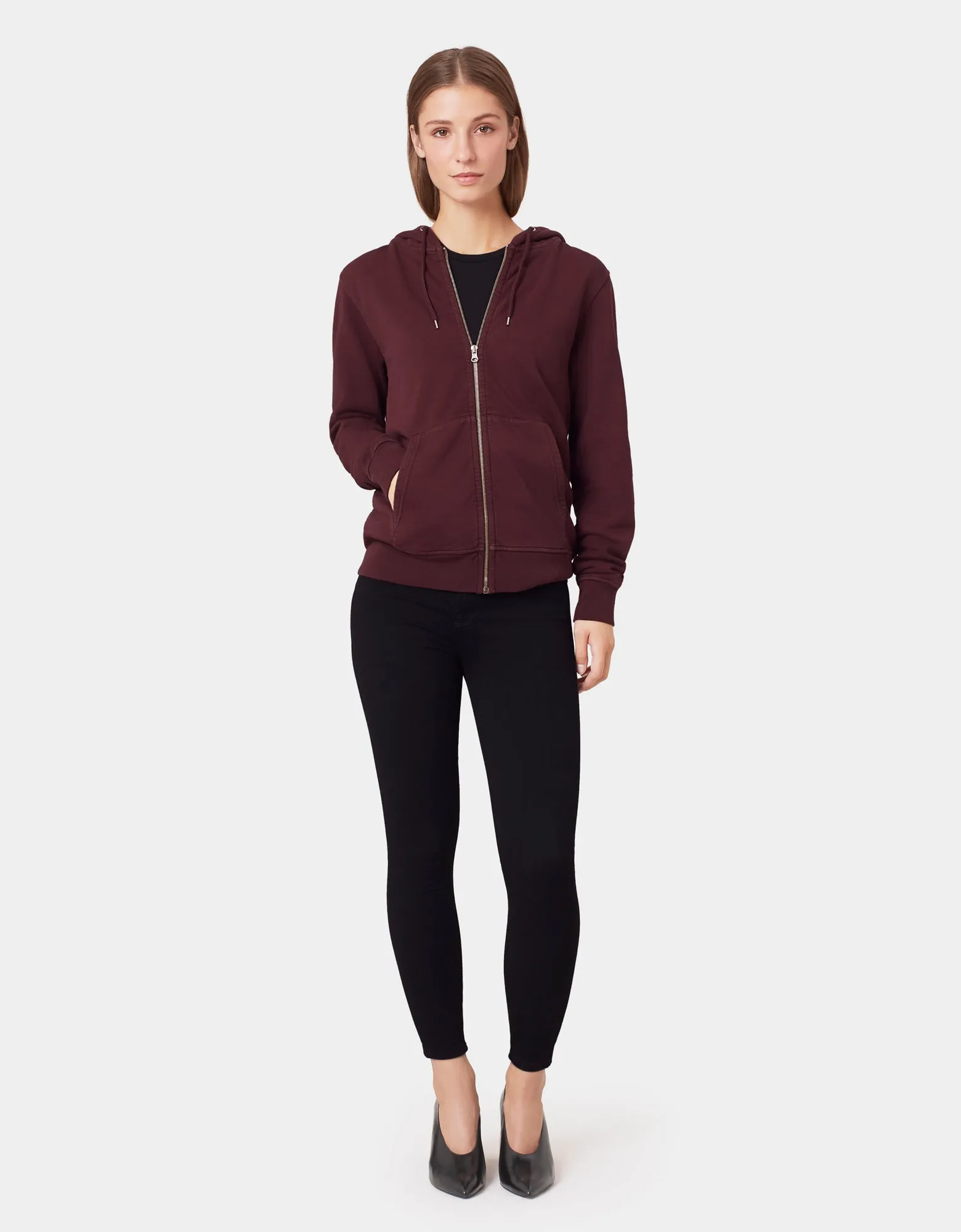 Classic Organic Zip Hood - Petrol Blue