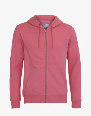 Classic Organic Zip Hood - Raspberry Pink