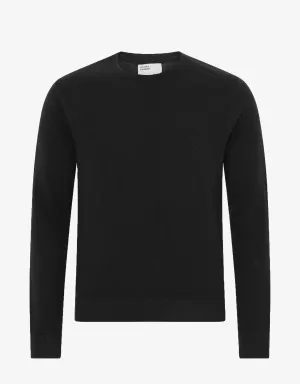 Light Merino Wool Crew - Deep Black