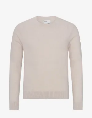 Light Merino Wool Crew - Ivory White