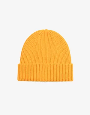 Merino Wool Beanie - Burned Yellow