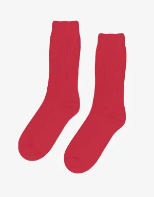 Merino Wool Blend Sock - Scarlet Red