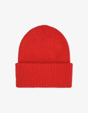 Merino Wool Hat - Scarlet Red