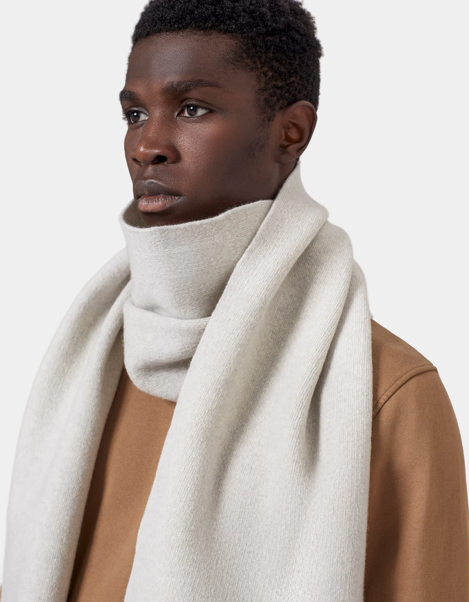 Merino Wool Scarf - Coffee Brown