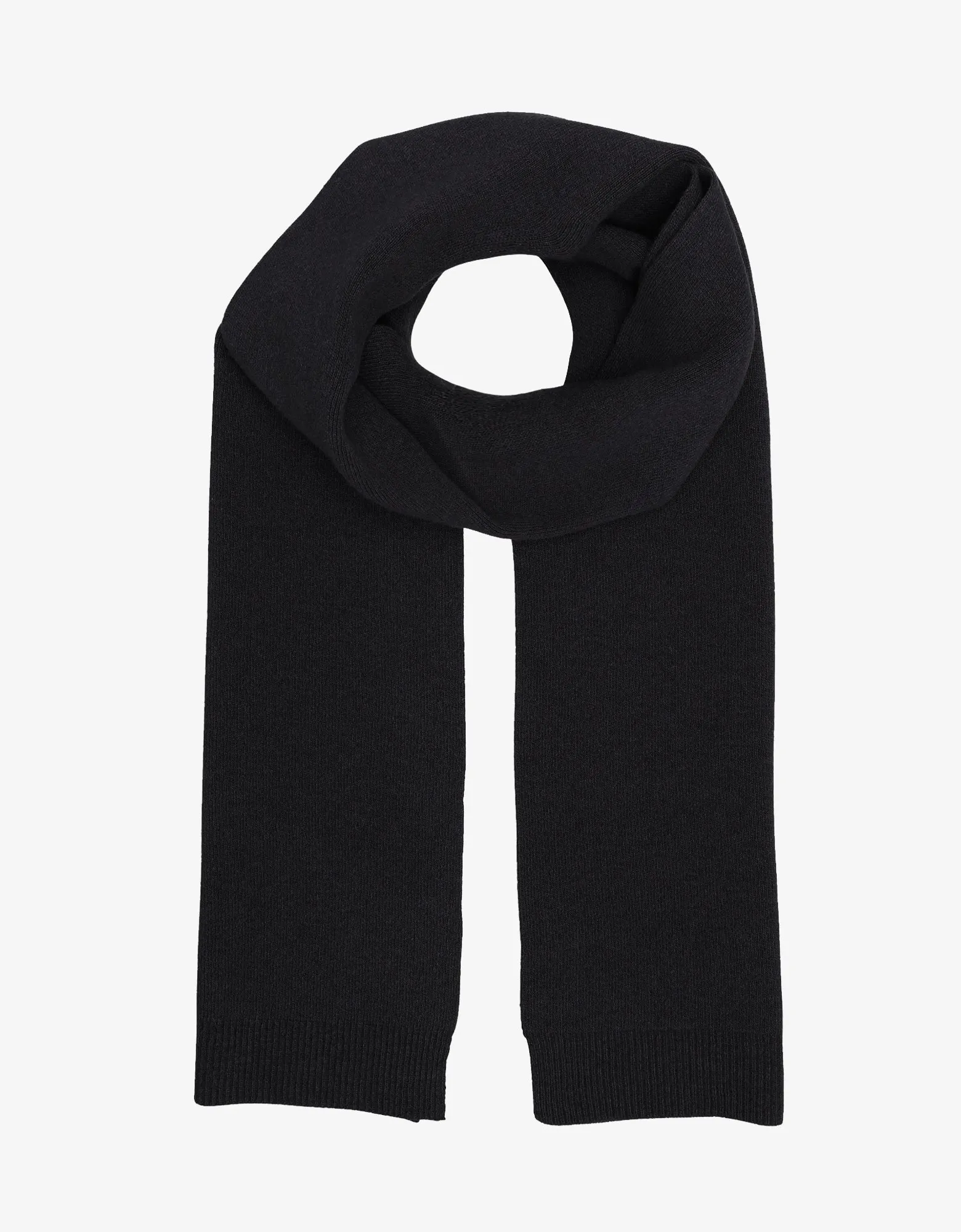 Merino Wool Scarf - Deep Black