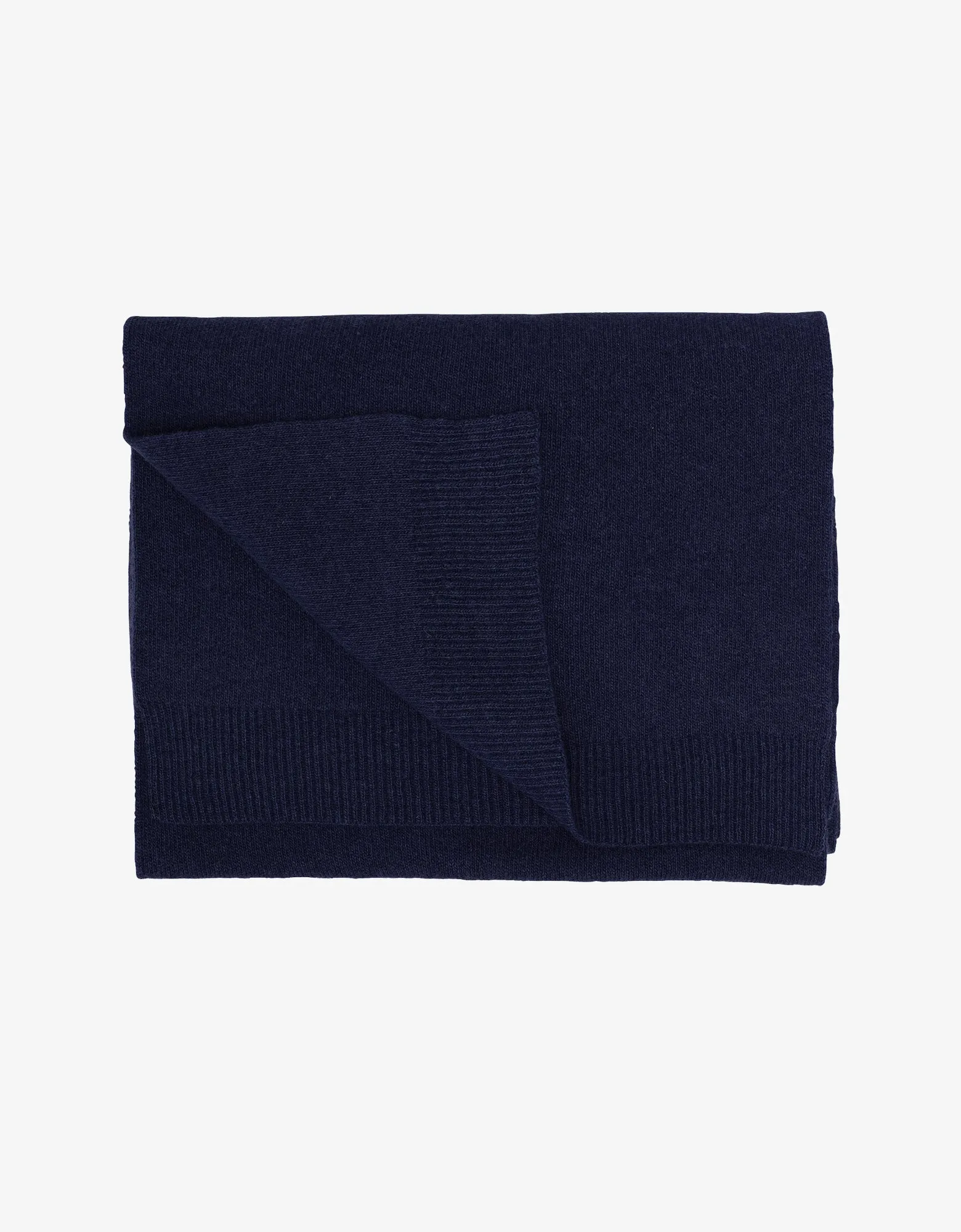 Merino Wool Scarf - Navy Blue