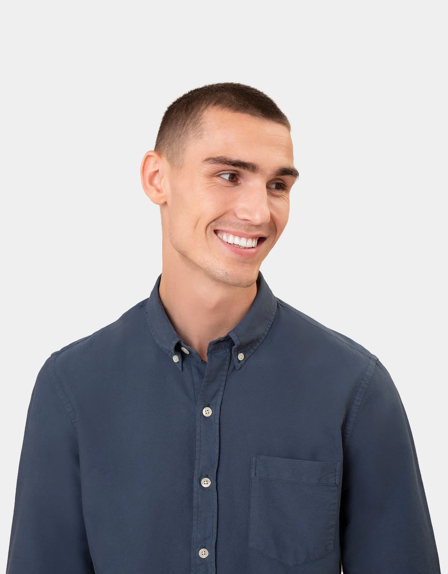 Organic Button Down Shirt - Deep Black