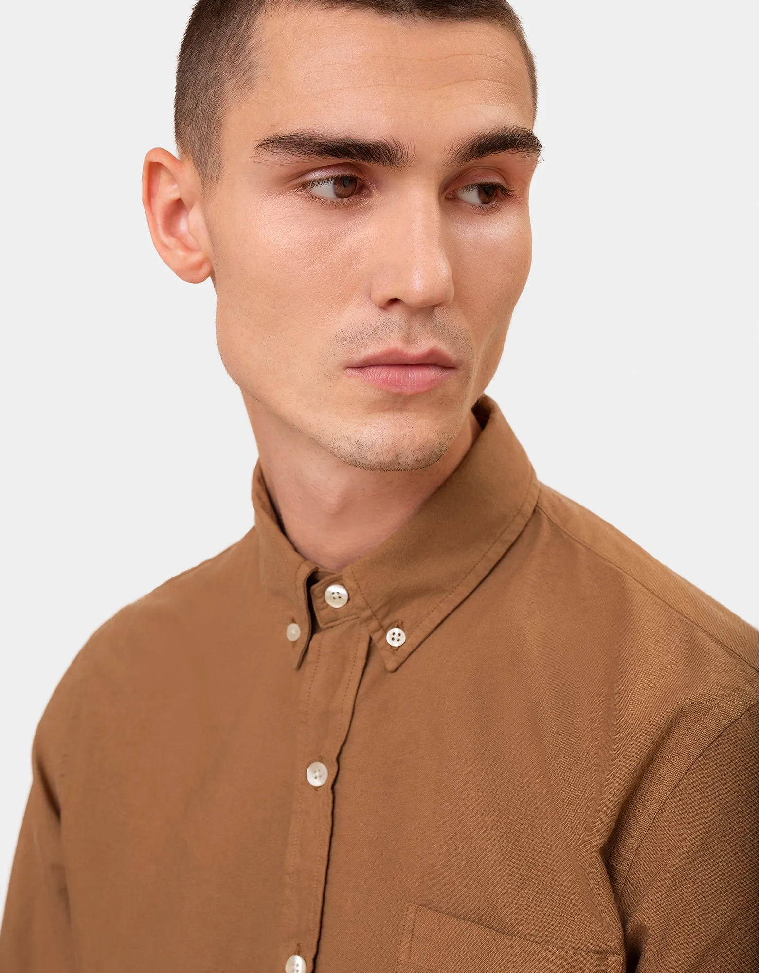 Organic Button Down Shirt - Light Aqua