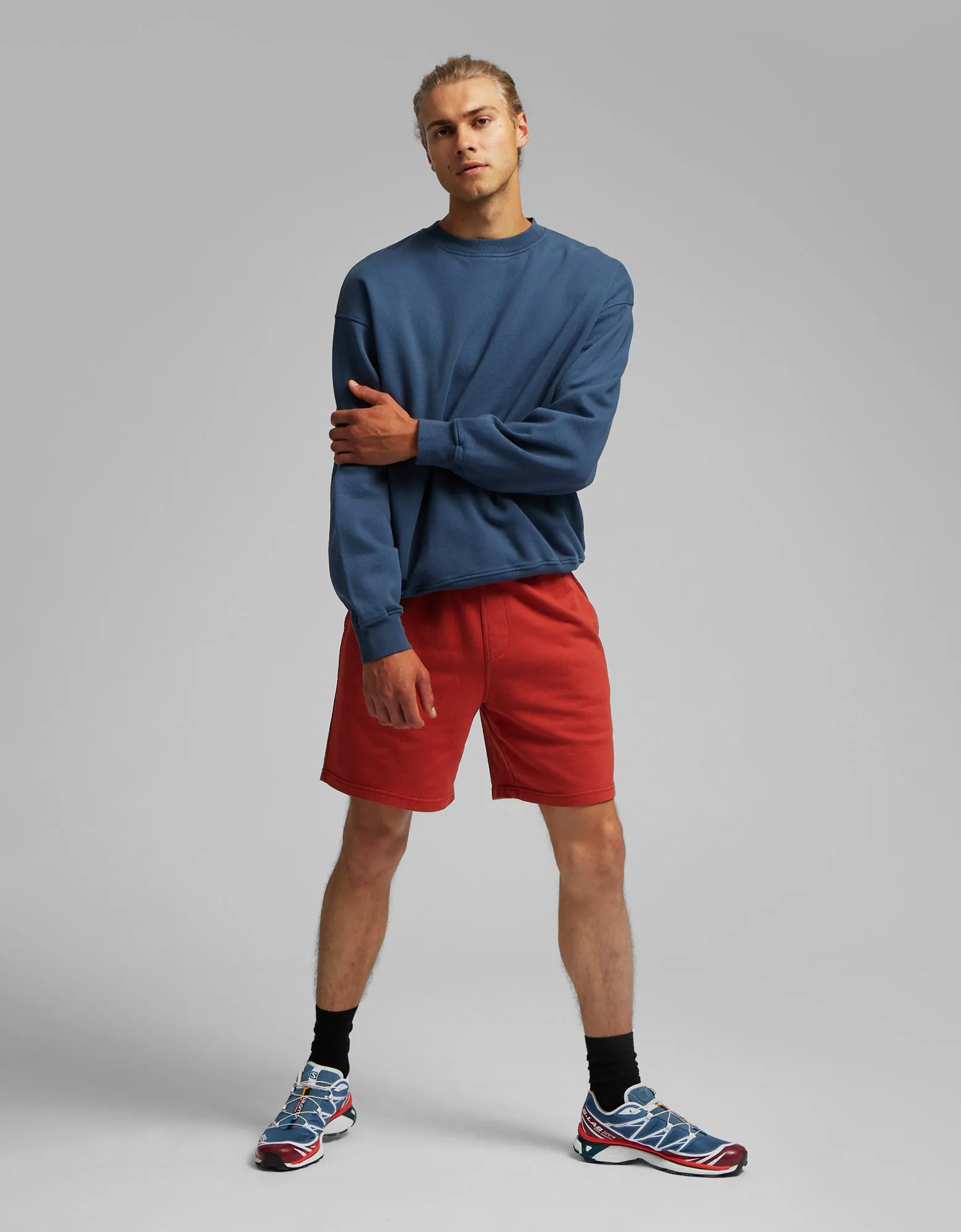 Organic Oversized Crew - Heather Grey