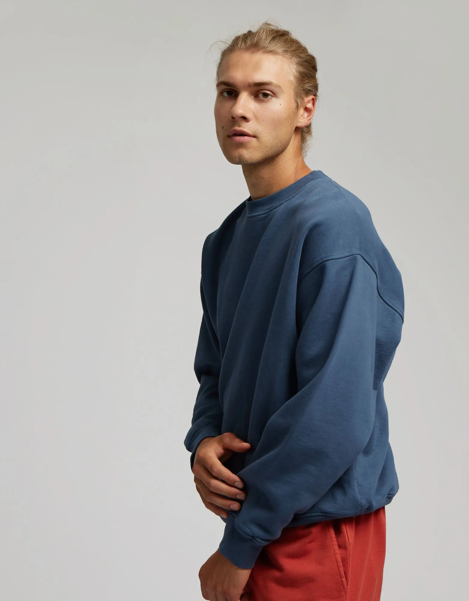 Organic Oversized Crew - Heather Grey