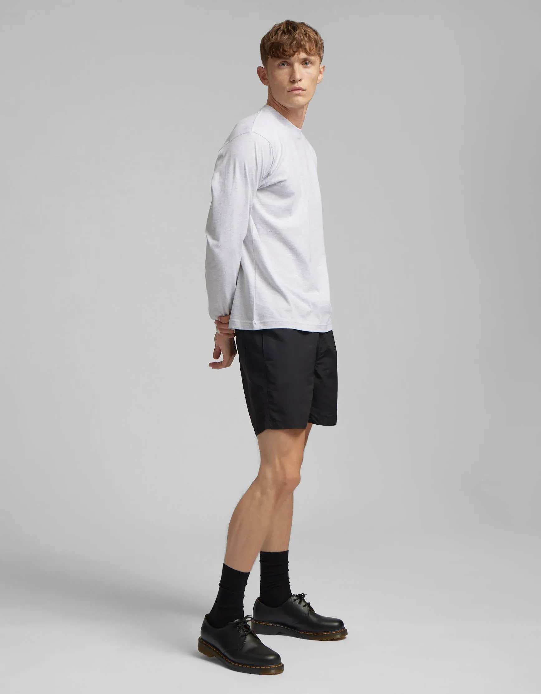 Oversized Organic LS T-shirt - Heather Grey