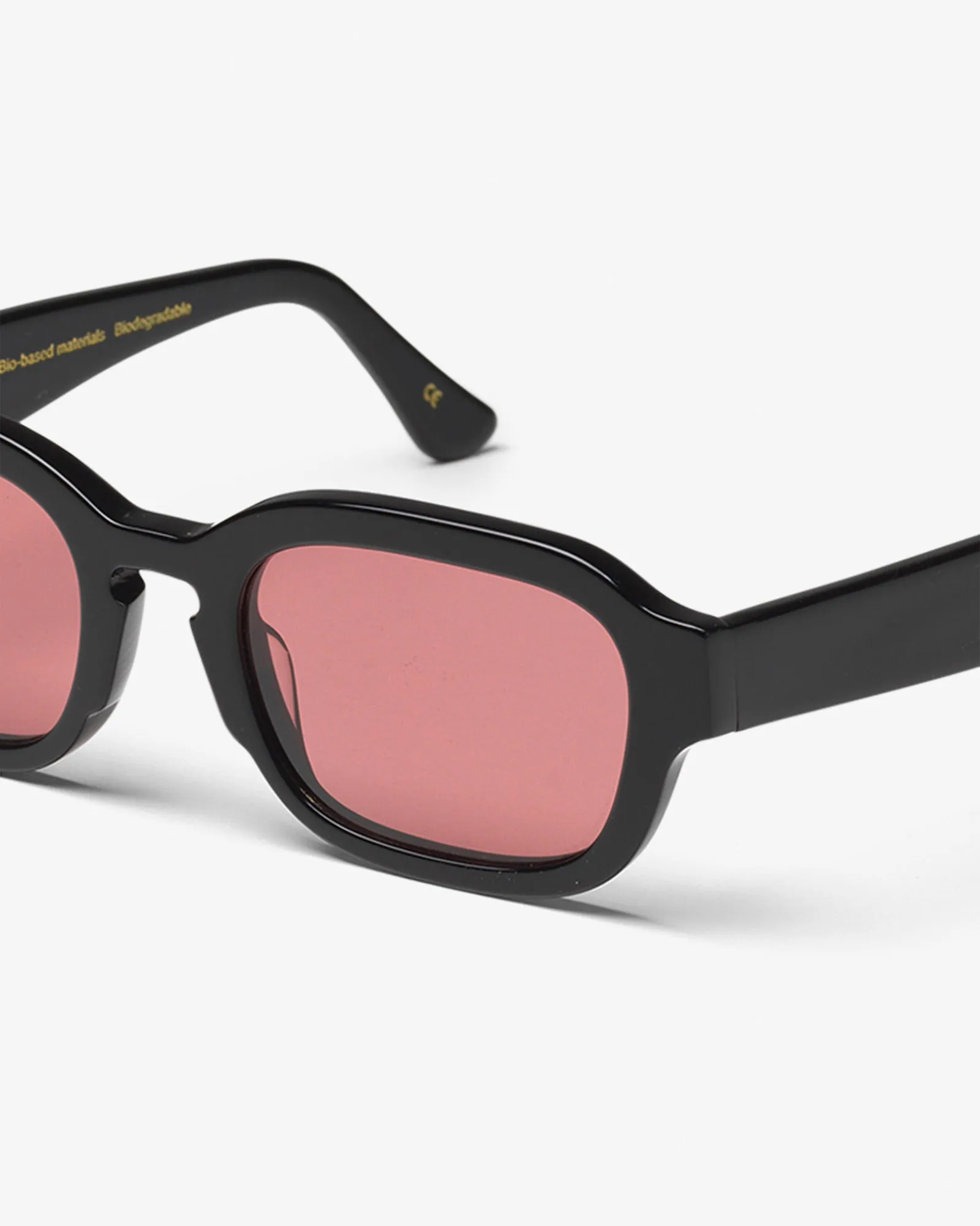 Sunglass 01 - Deep Black Solid - Dark Pink