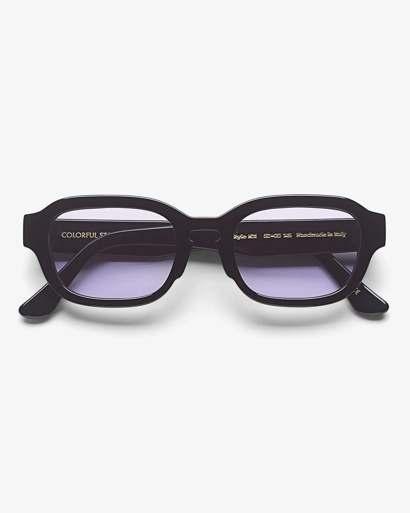 Sunglass 01 - Deep Black Solid - Lavender