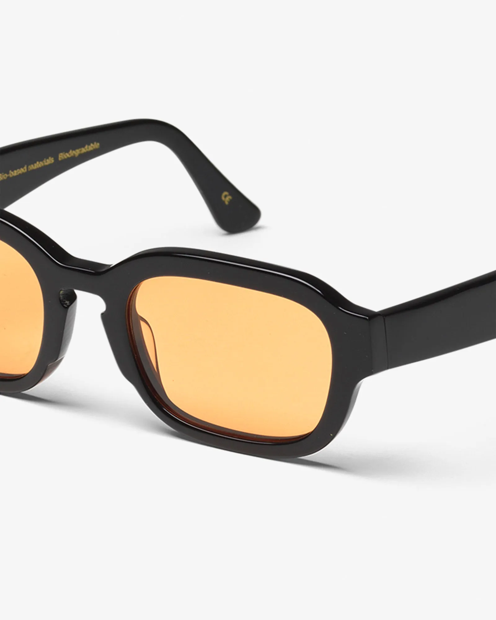 Sunglass 01 - Deep Black Solid - Orange