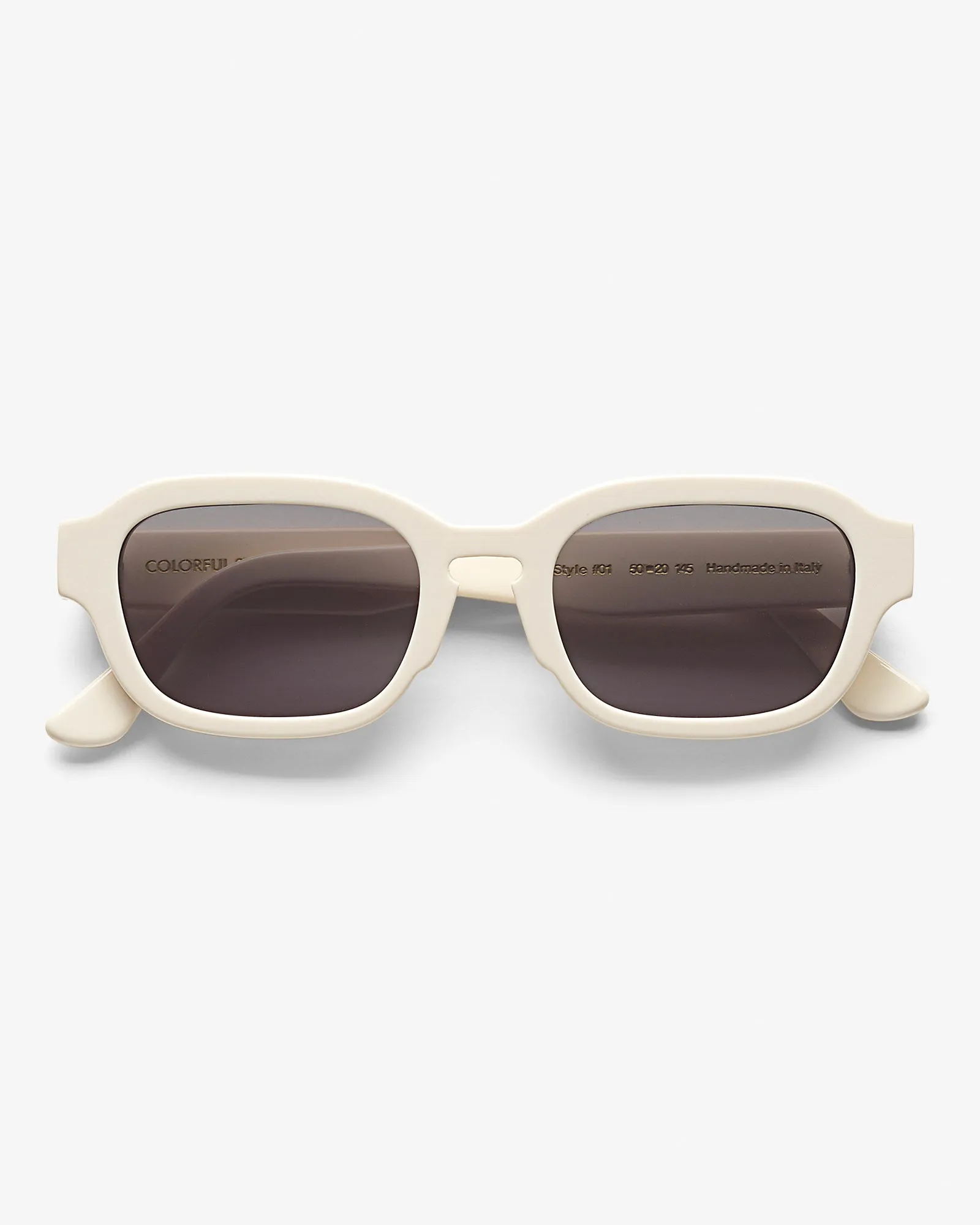 Sunglass 01 - Ivory White Solid - Black