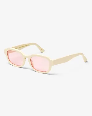 Sunglass 01 - Ivory White Solid - Light Pink