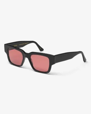 Sunglass 02 - Deep Black Solid - Dark Pink