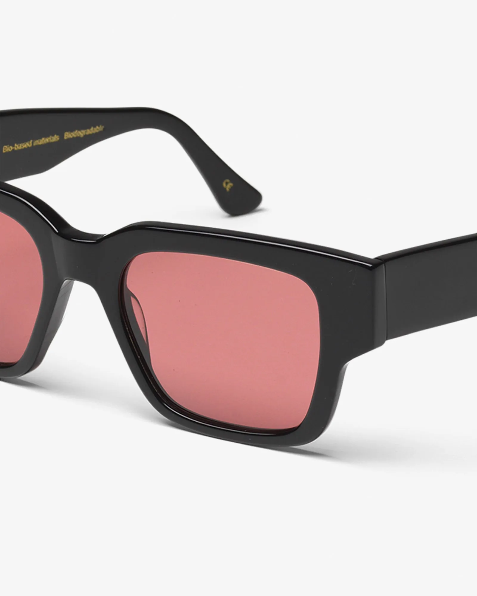 Sunglass 02 - Deep Black Solid - Dark Pink