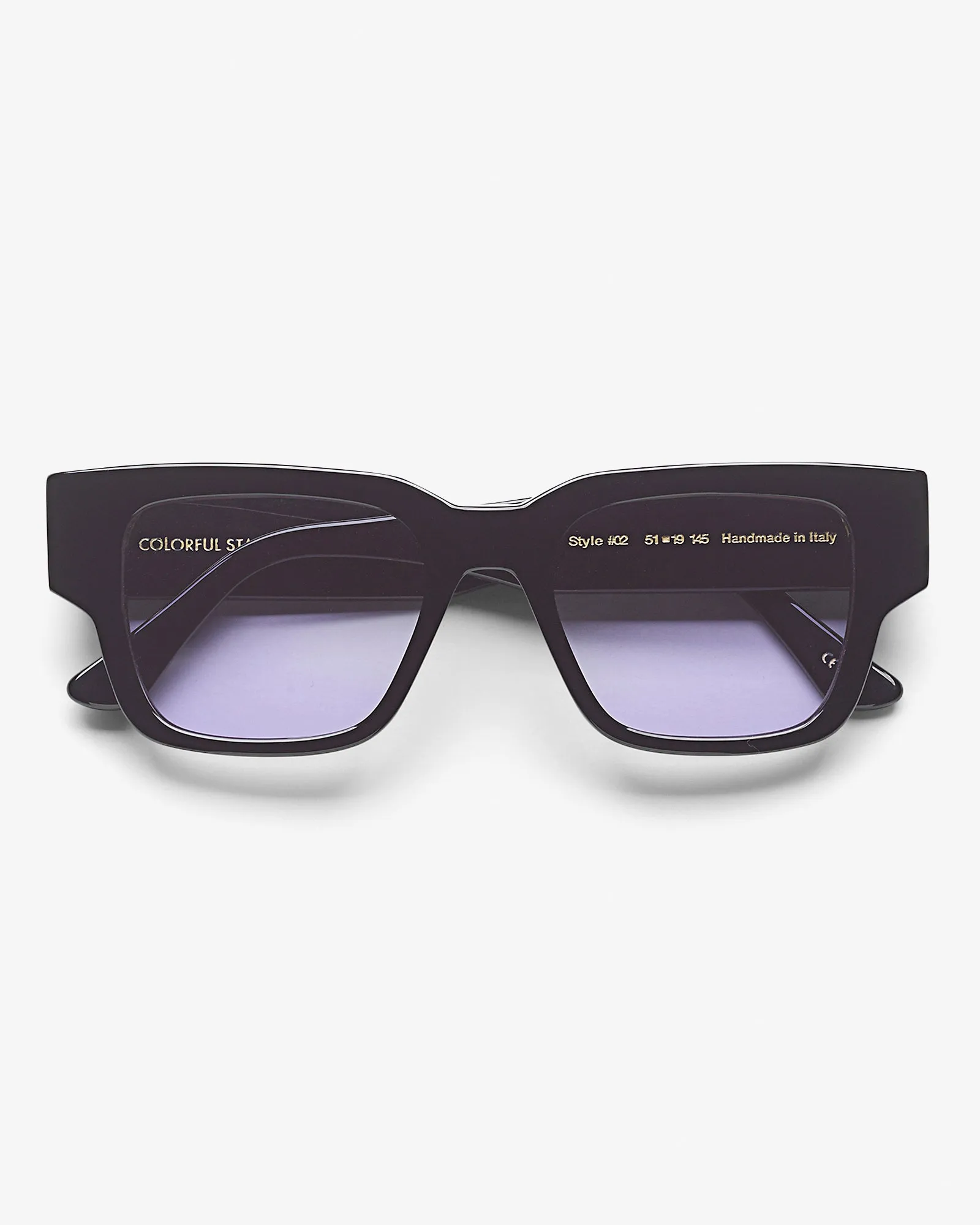 Sunglass 02 - Deep Black Solid - Lavender