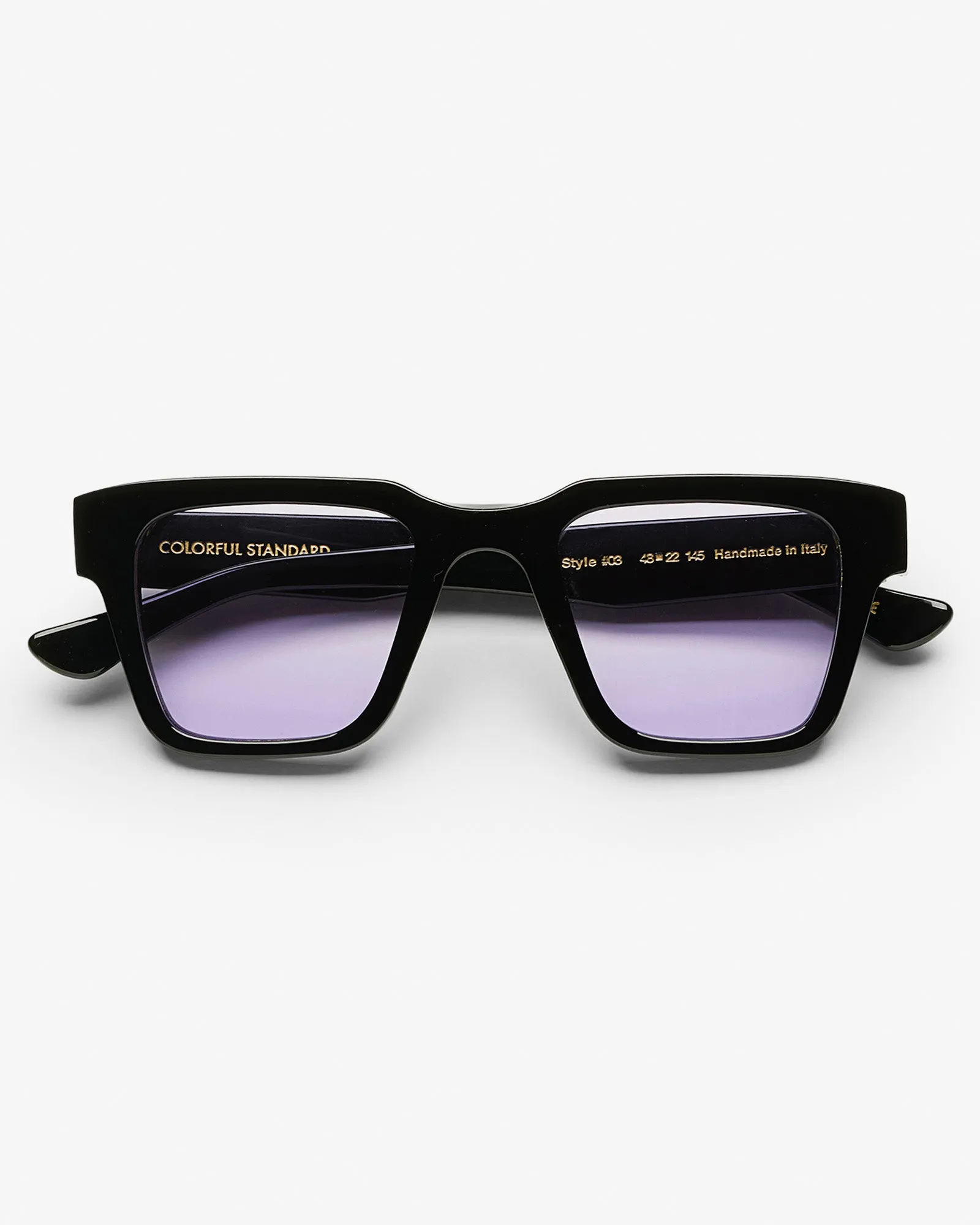 Sunglass 03 - Deep Black Solid - Lavender