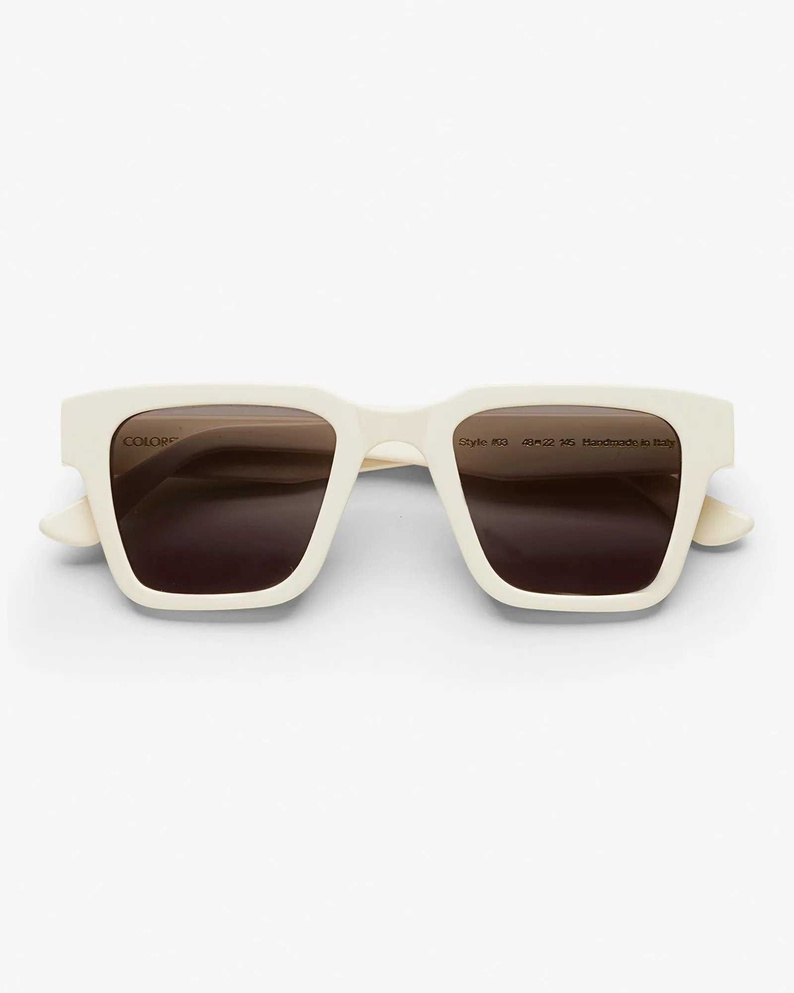 Sunglass 03 - Ivory White Solid - Black