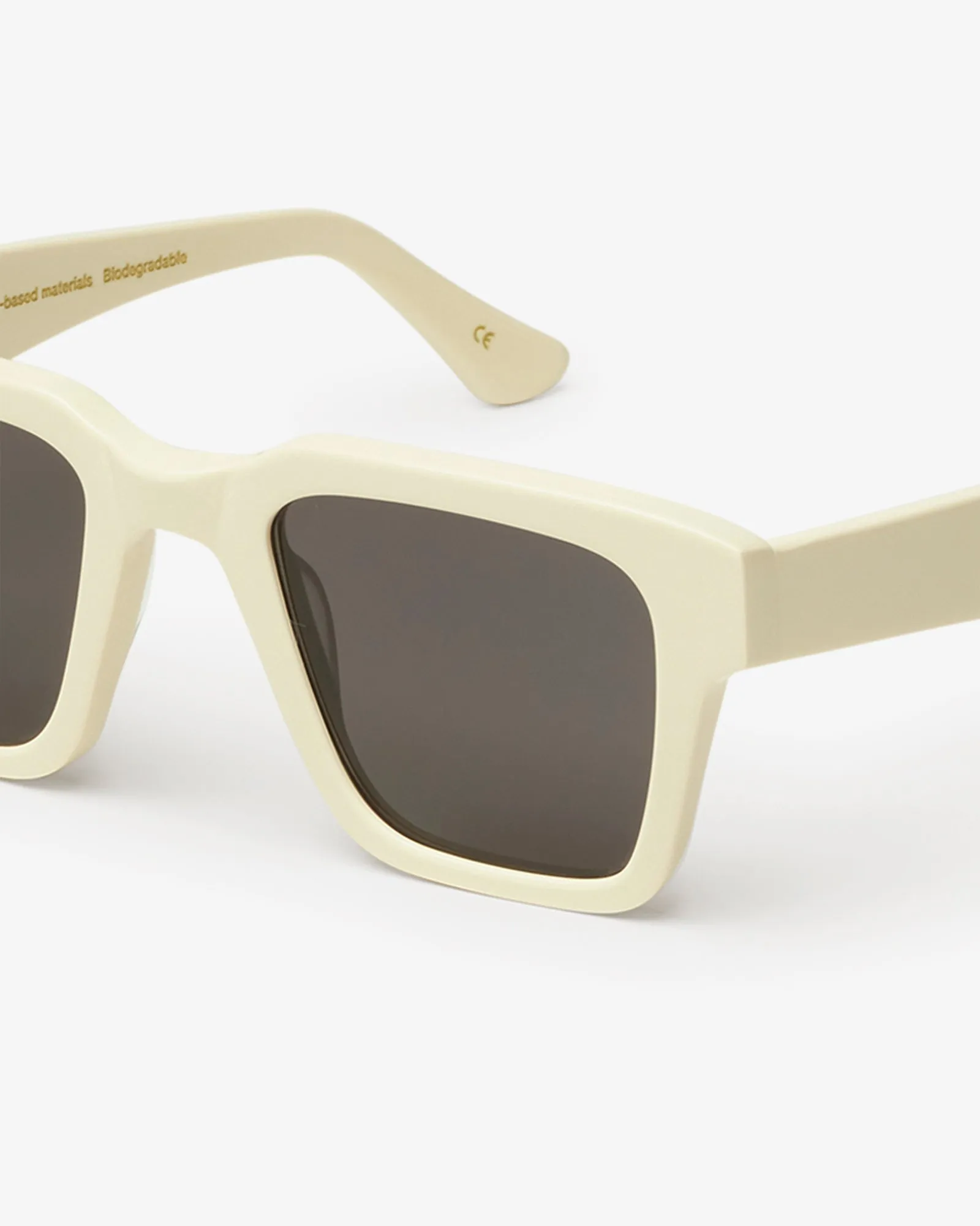 Sunglass 03 - Ivory White Solid - Black