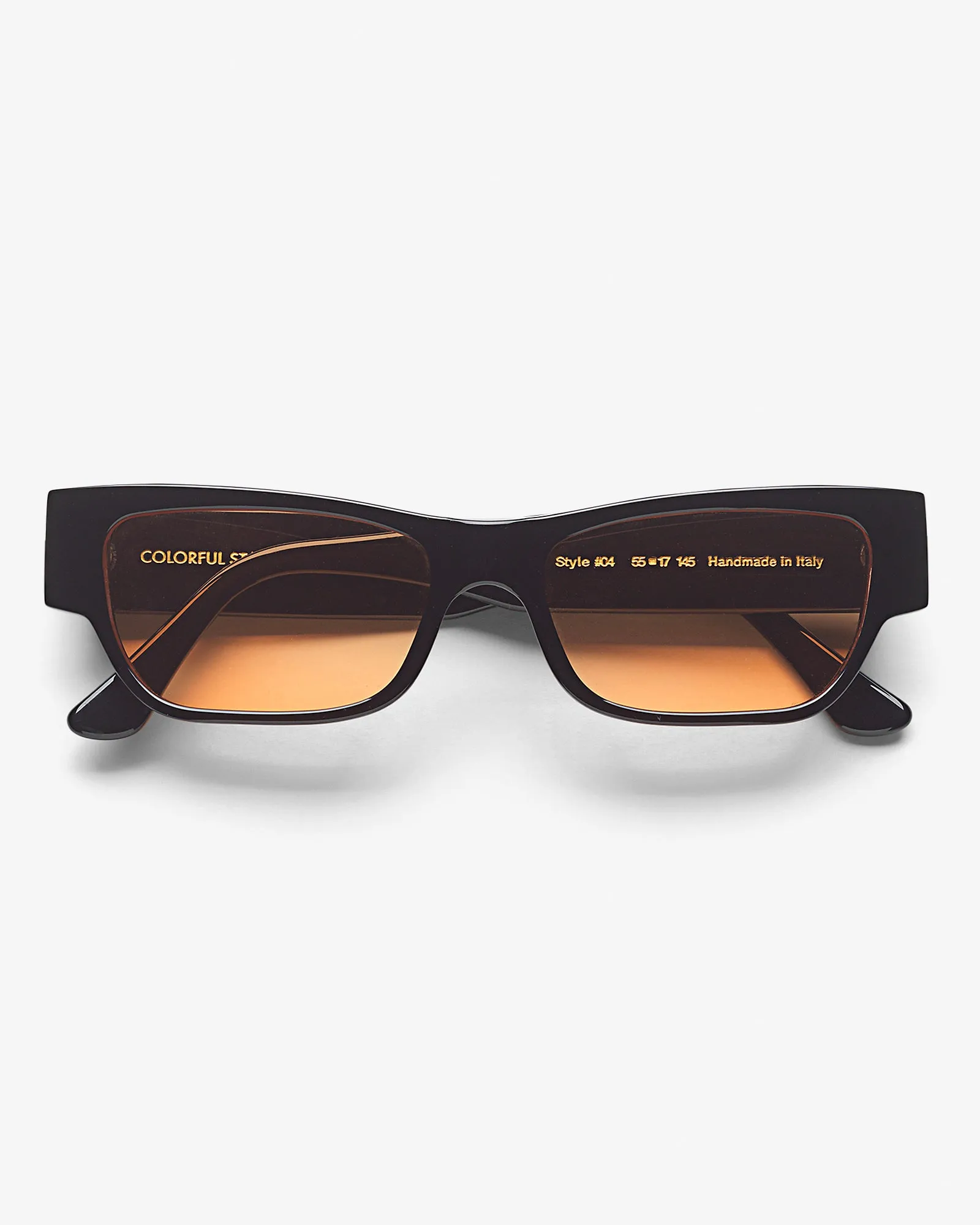 Sunglass 04 - Deep Black Solid - Orange