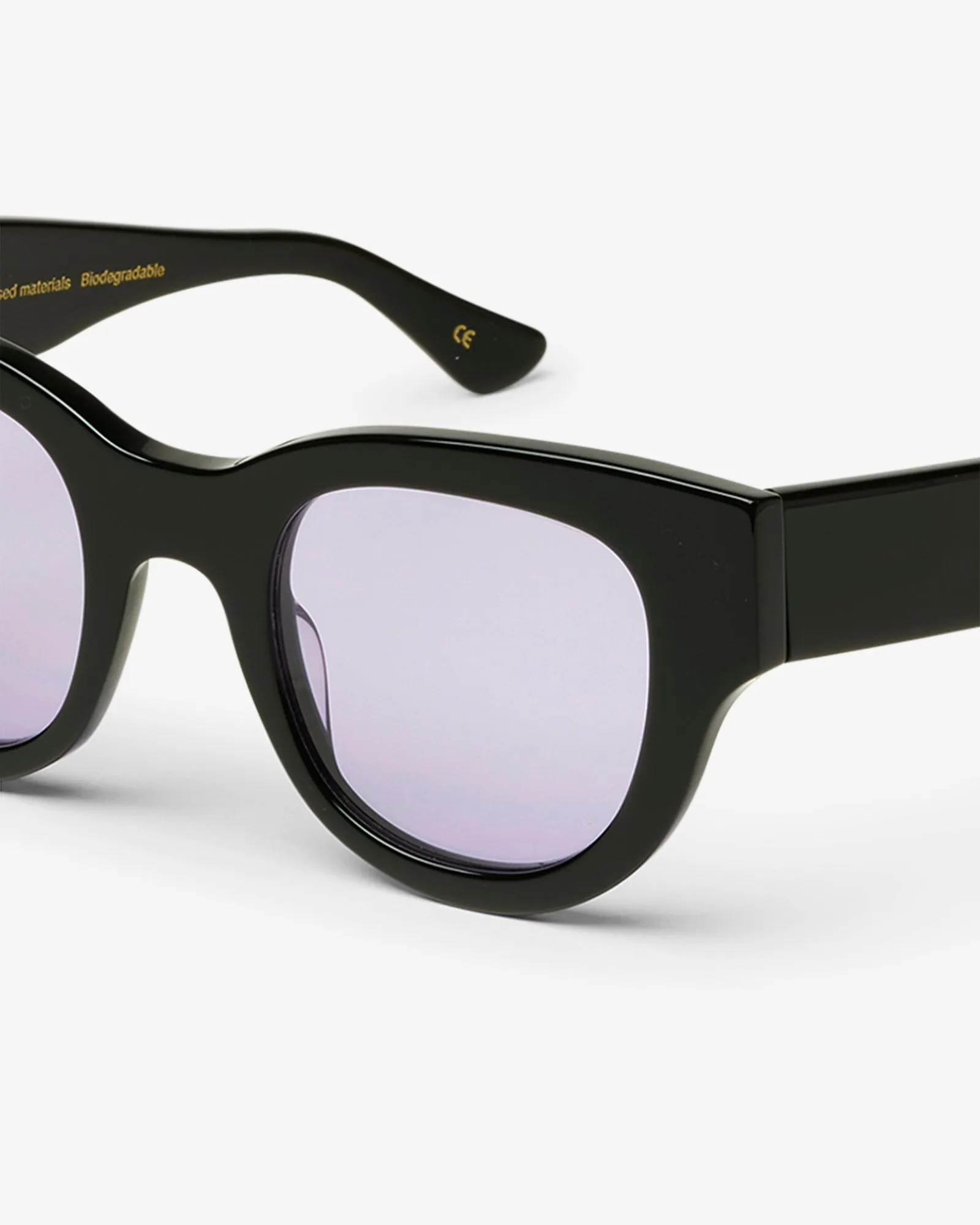 Sunglass 06 - Deep Black Solid - Lavender