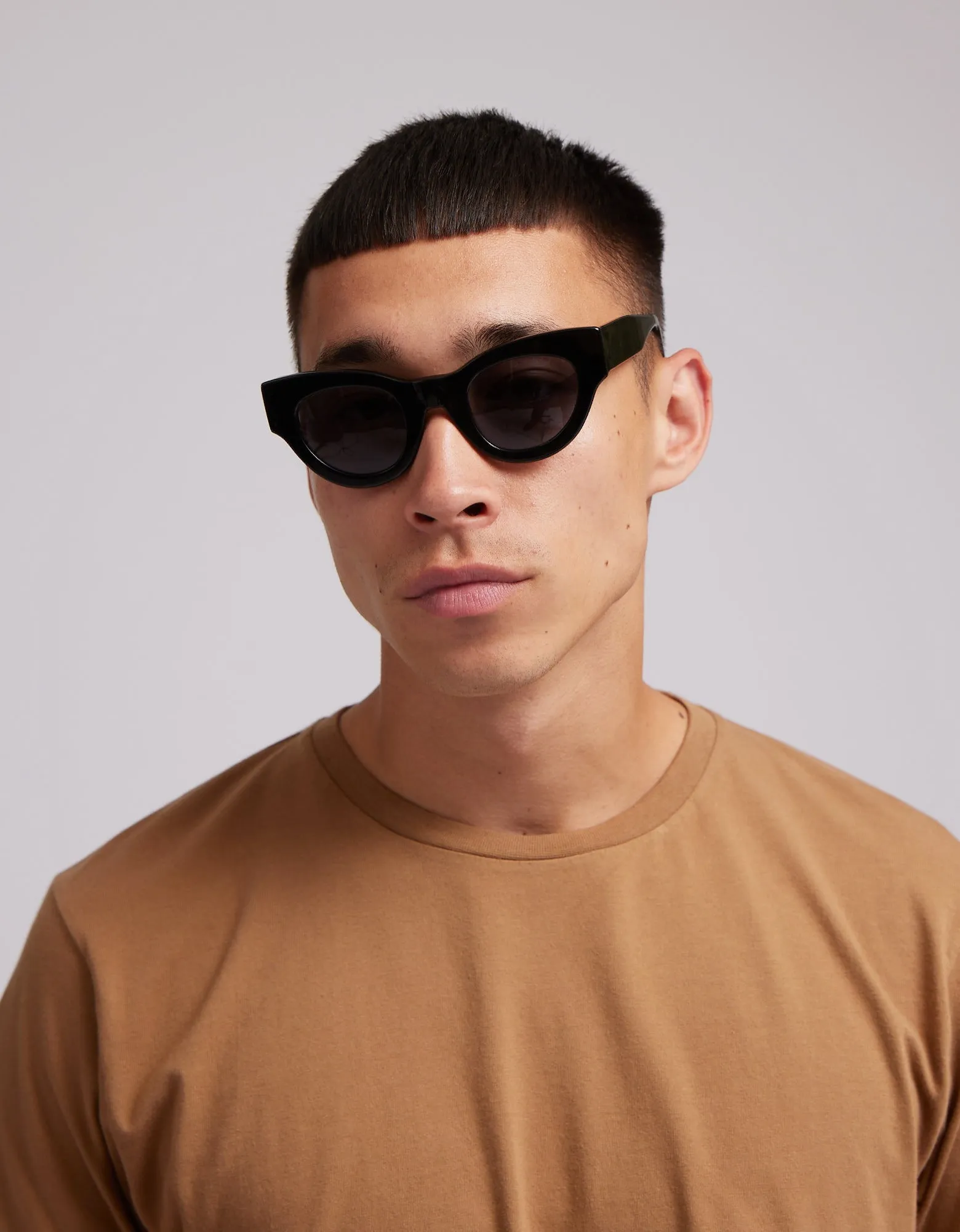 Sunglass 06 - Deep Black Solid - Orange