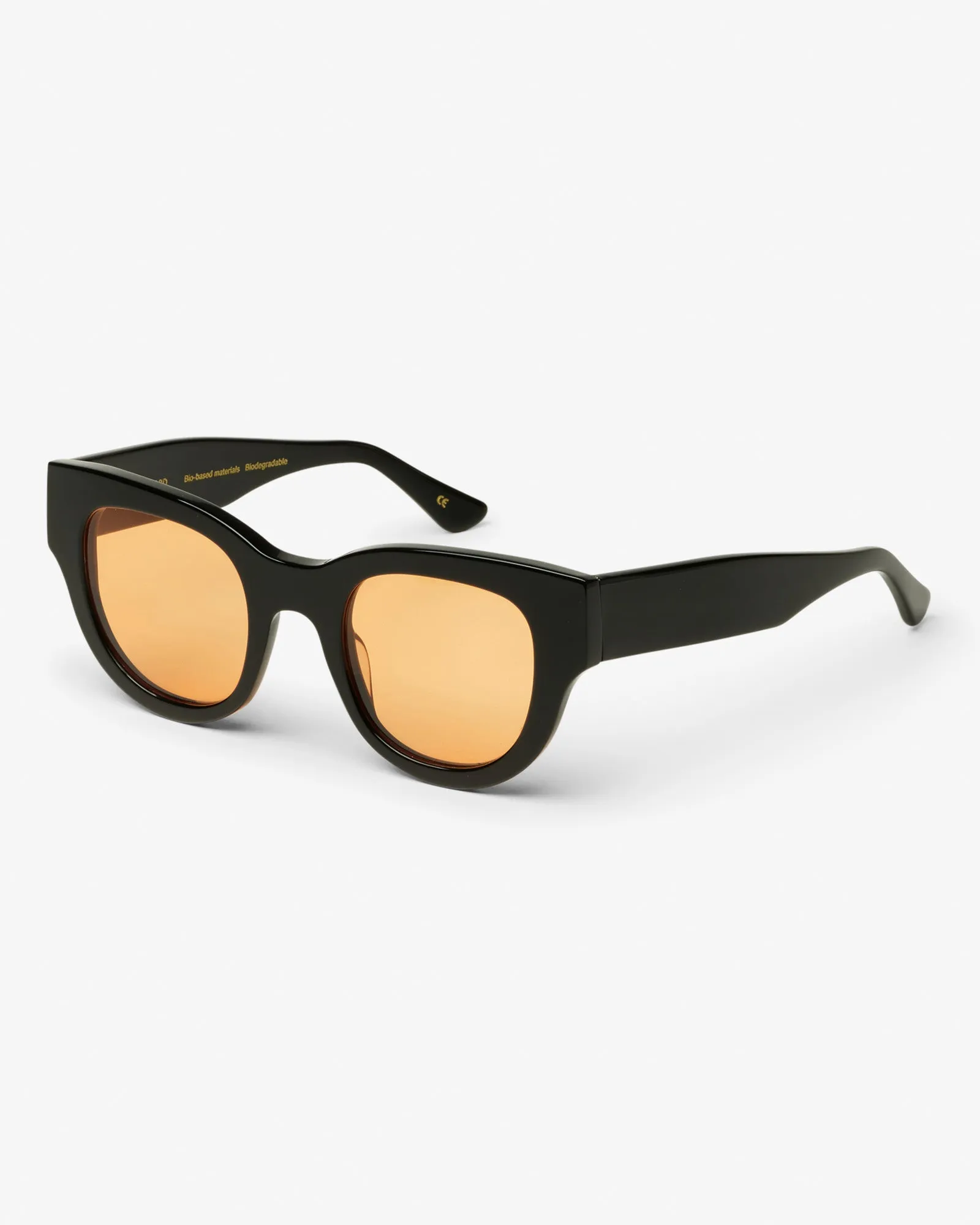 Sunglass 06 - Deep Black Solid - Orange