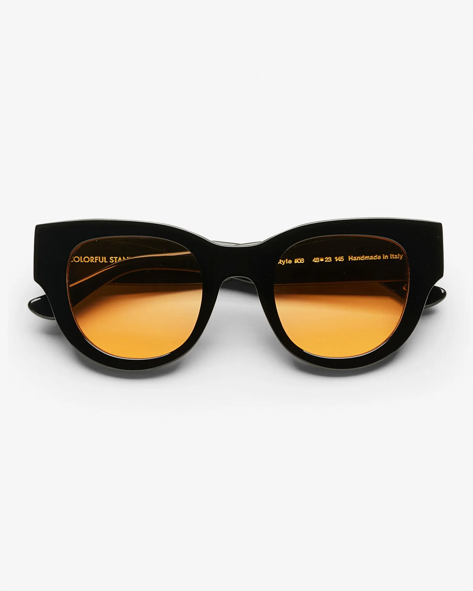 Sunglass 06 - Deep Black Solid - Orange