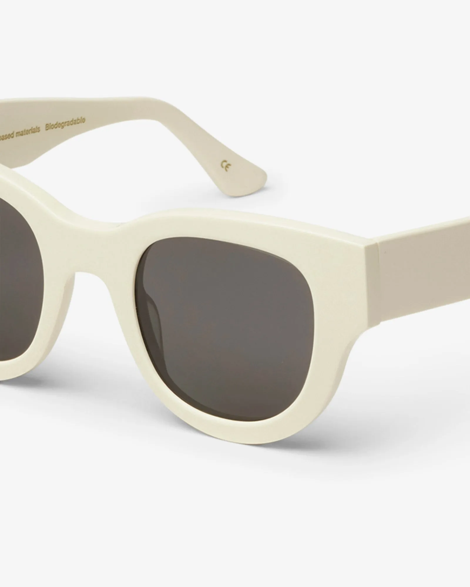 Sunglass 06 - Ivory White Solid - Black