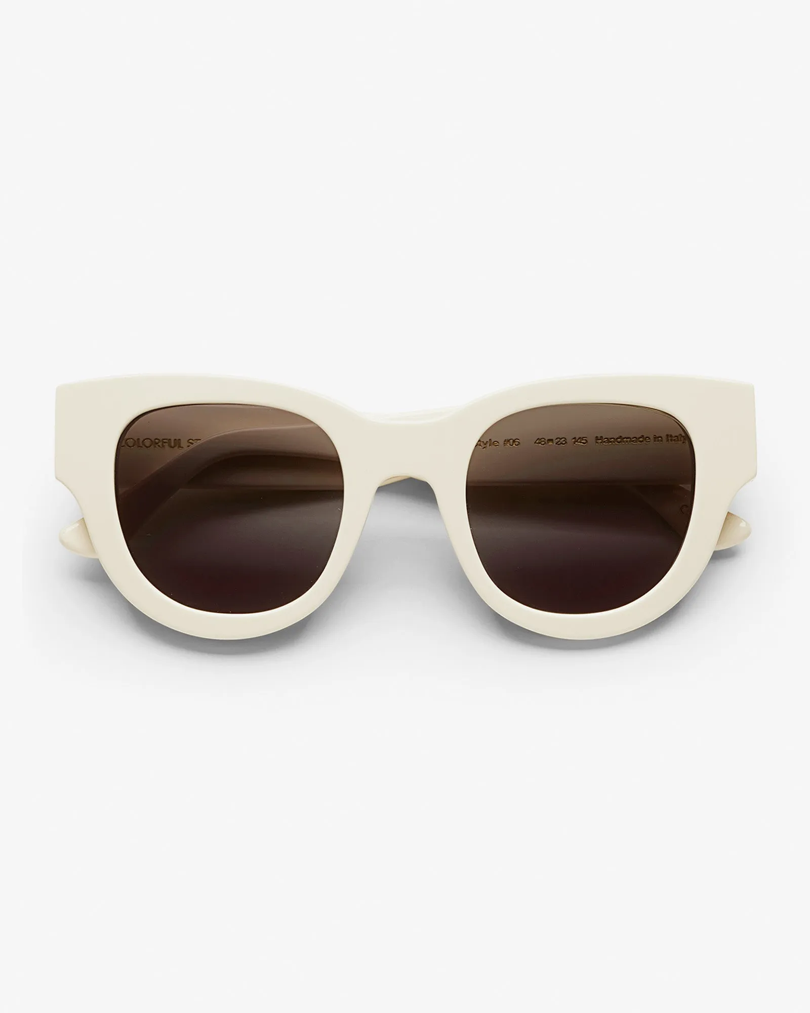 Sunglass 06 - Ivory White Solid - Black