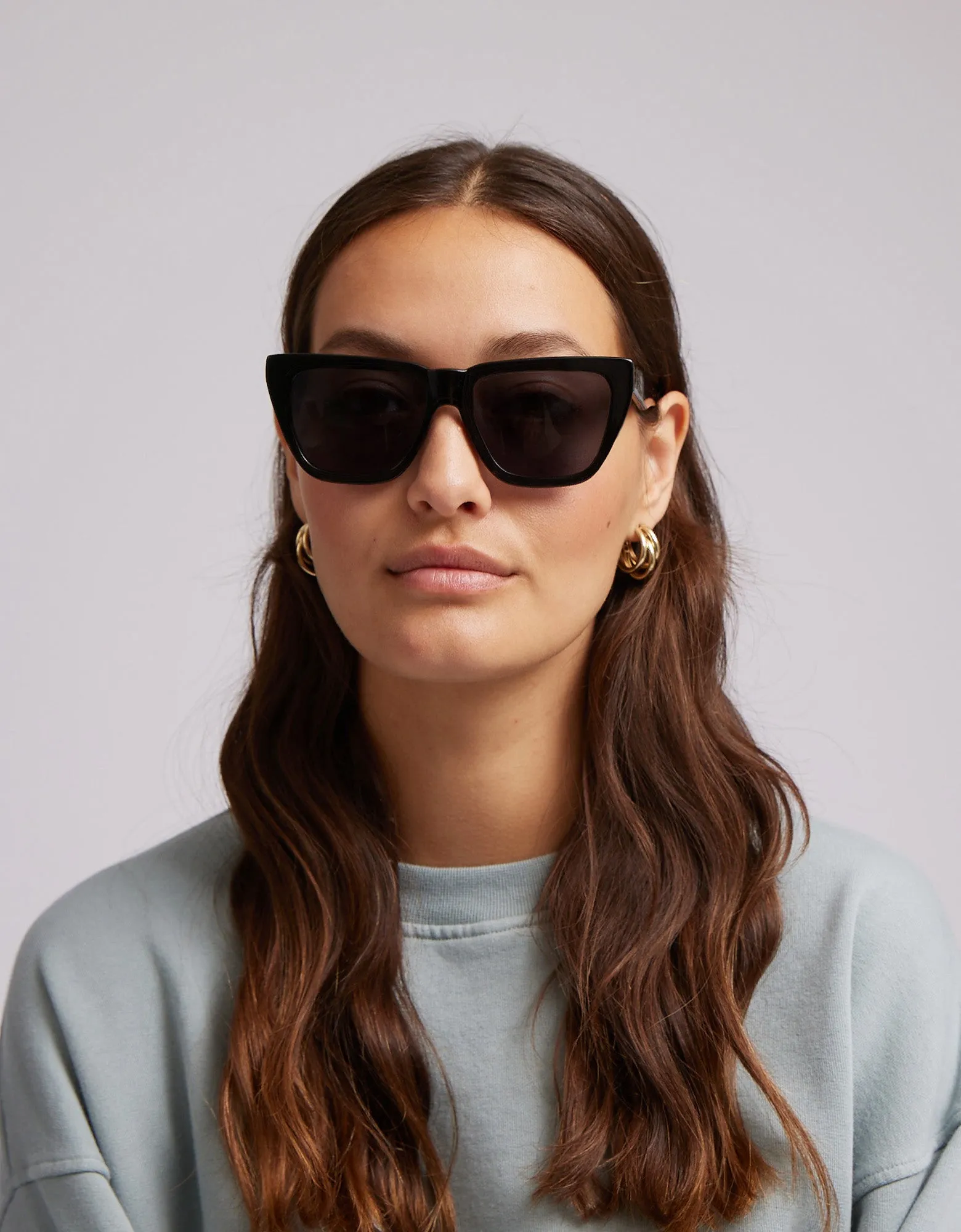 Sunglass 11 - Deep Black Solid - Lavender