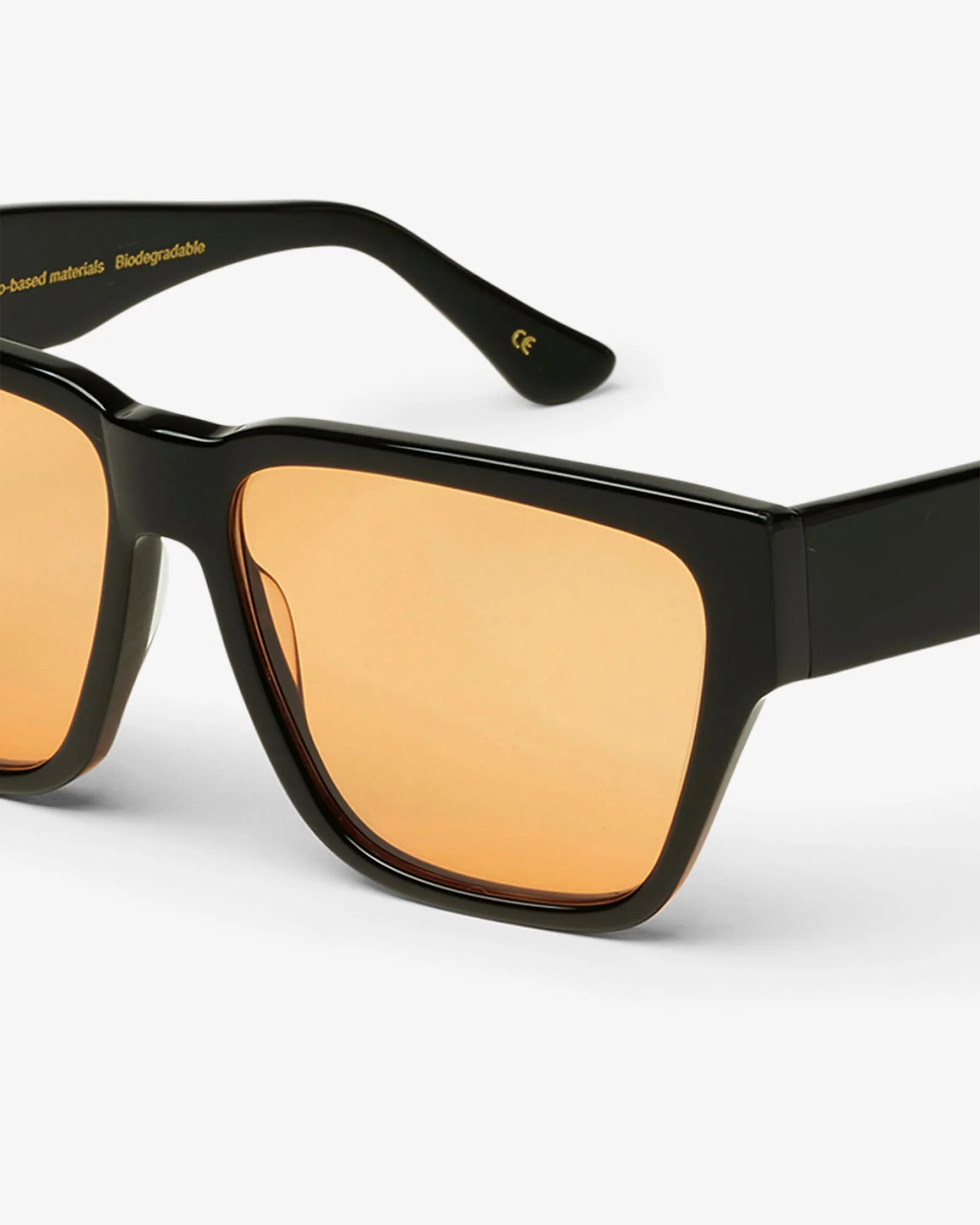 Sunglass 11 - Deep Black Solid - Orange