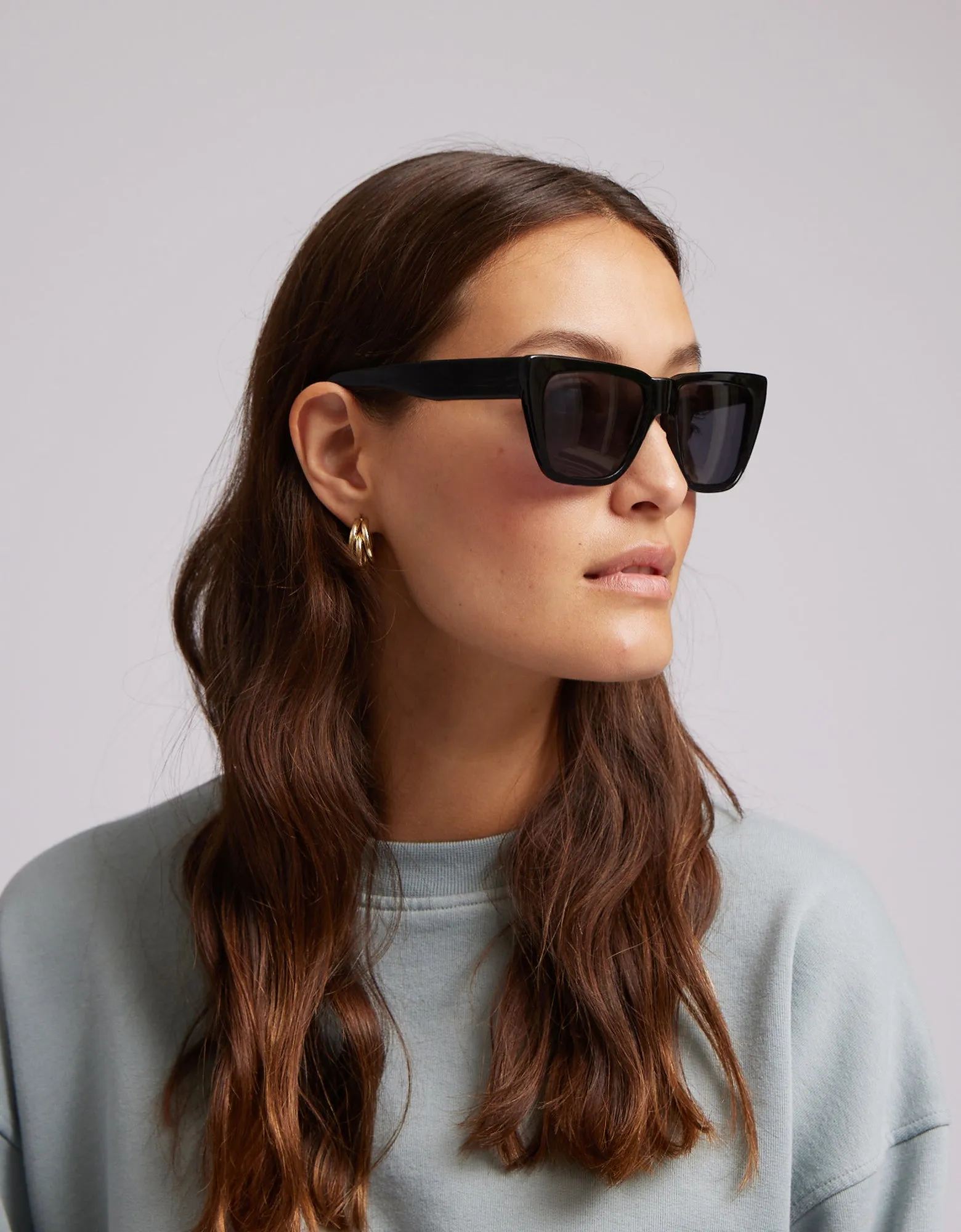 Sunglass 11 - Deep Black Solid - Orange