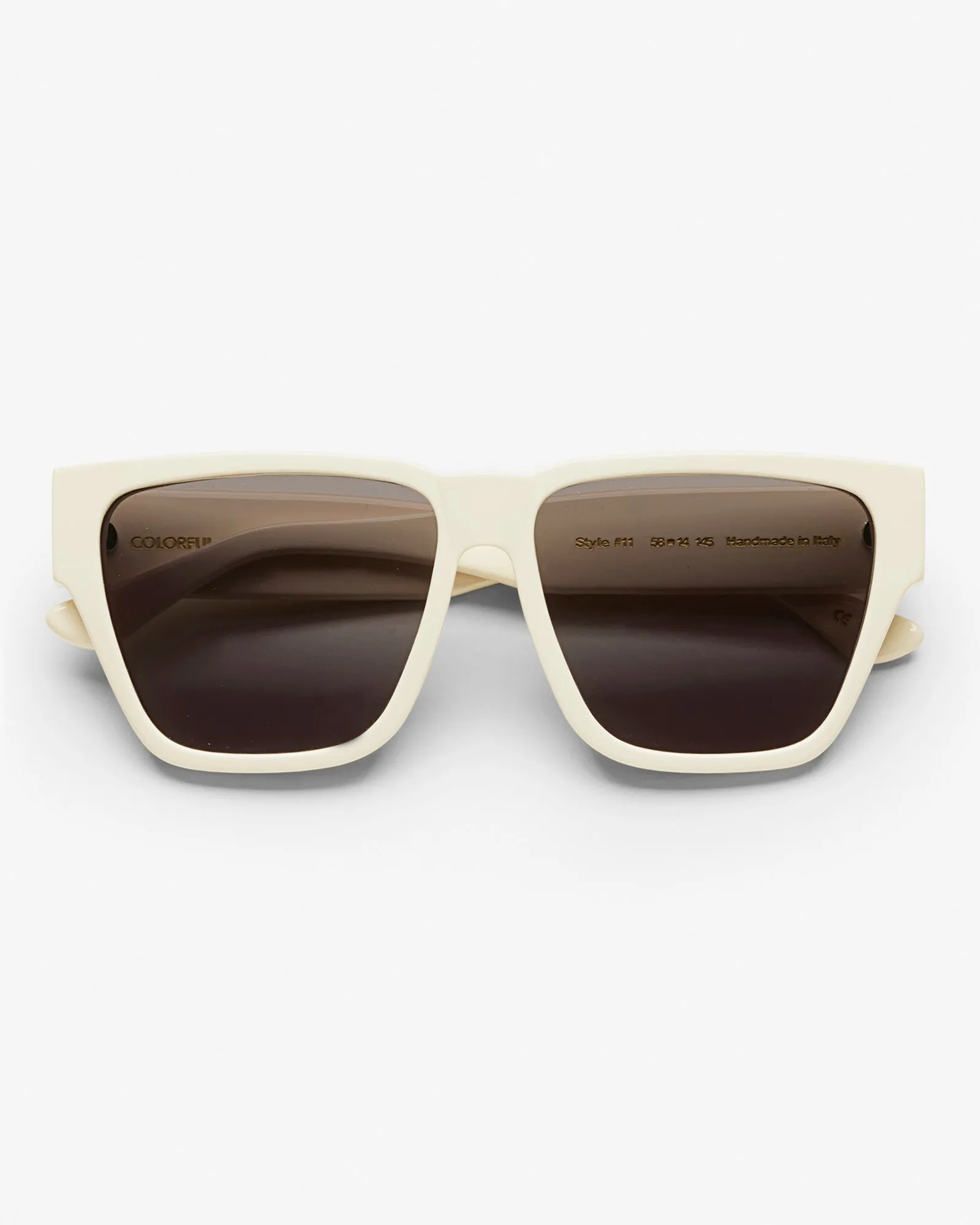 Sunglass 11 - Ivory White Solid - Black