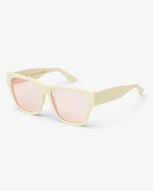 Sunglass 11 - Ivory White Solid - Light Pink