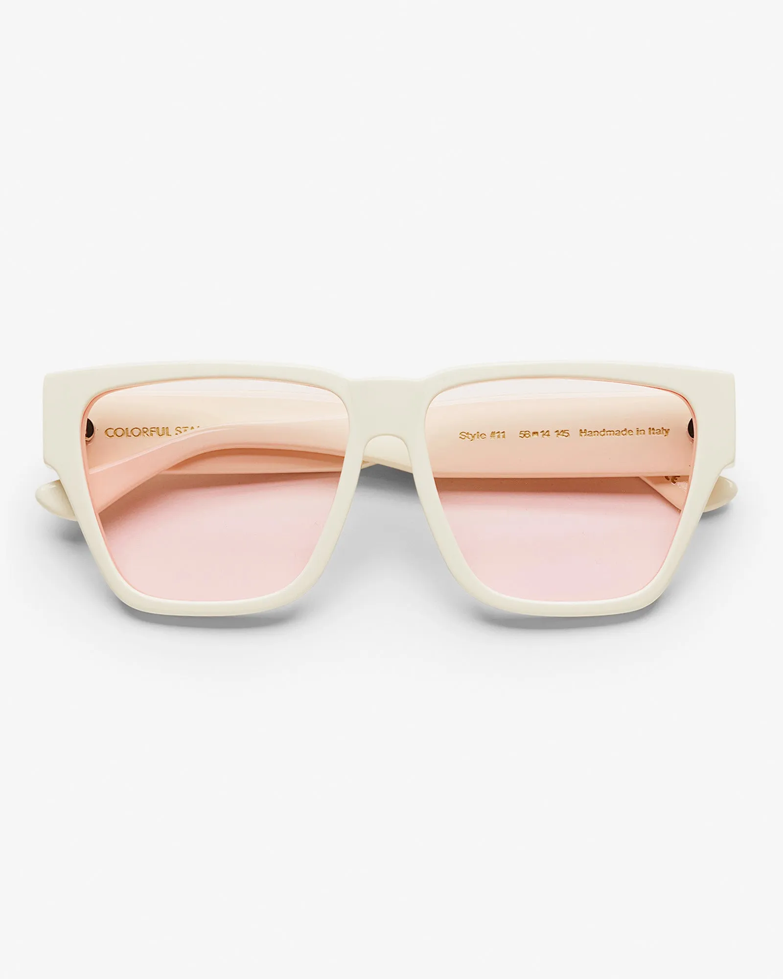 Sunglass 11 - Ivory White Solid - Light Pink