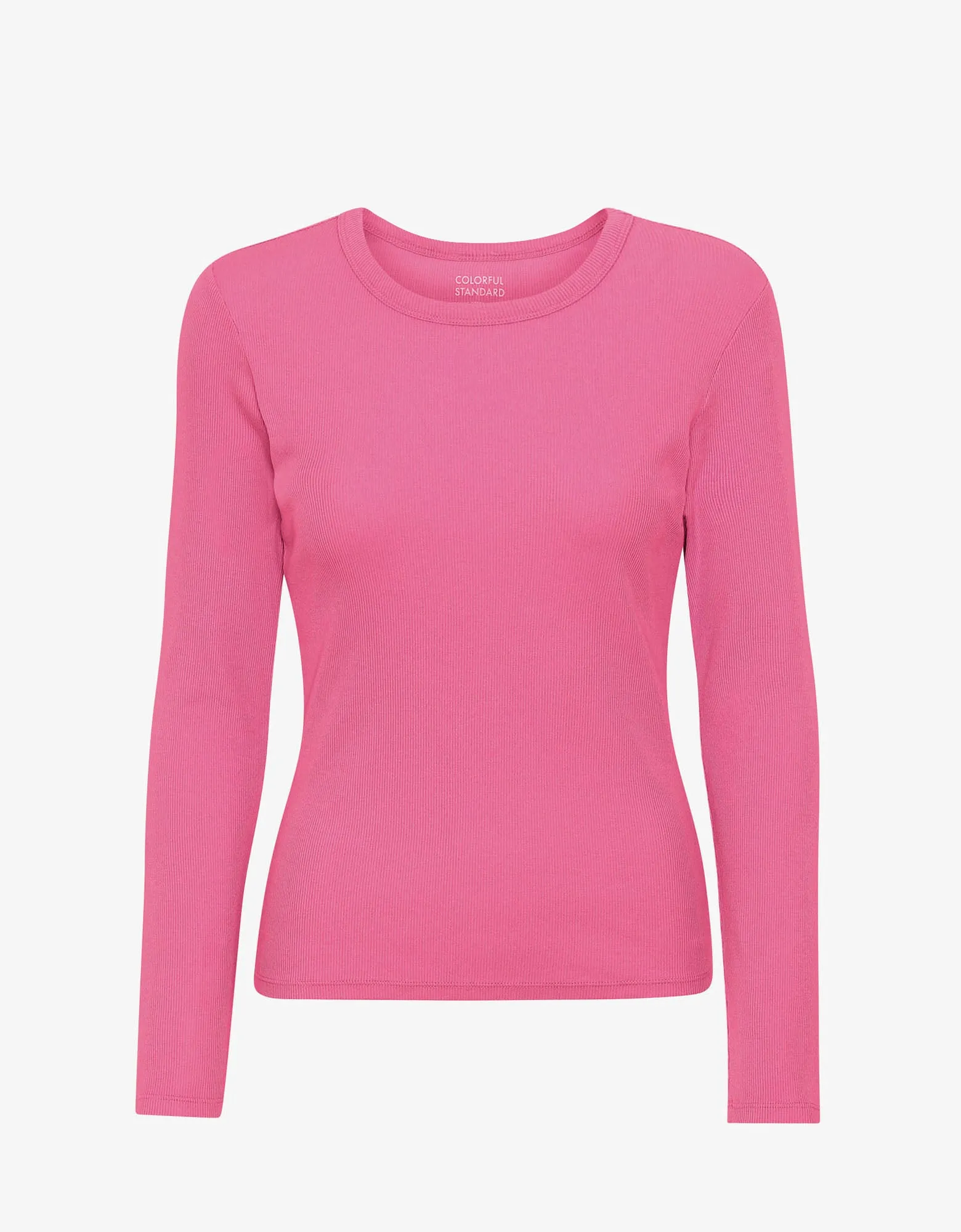 Women Organic Rib LS T-Shirt - Bubblegum Pink