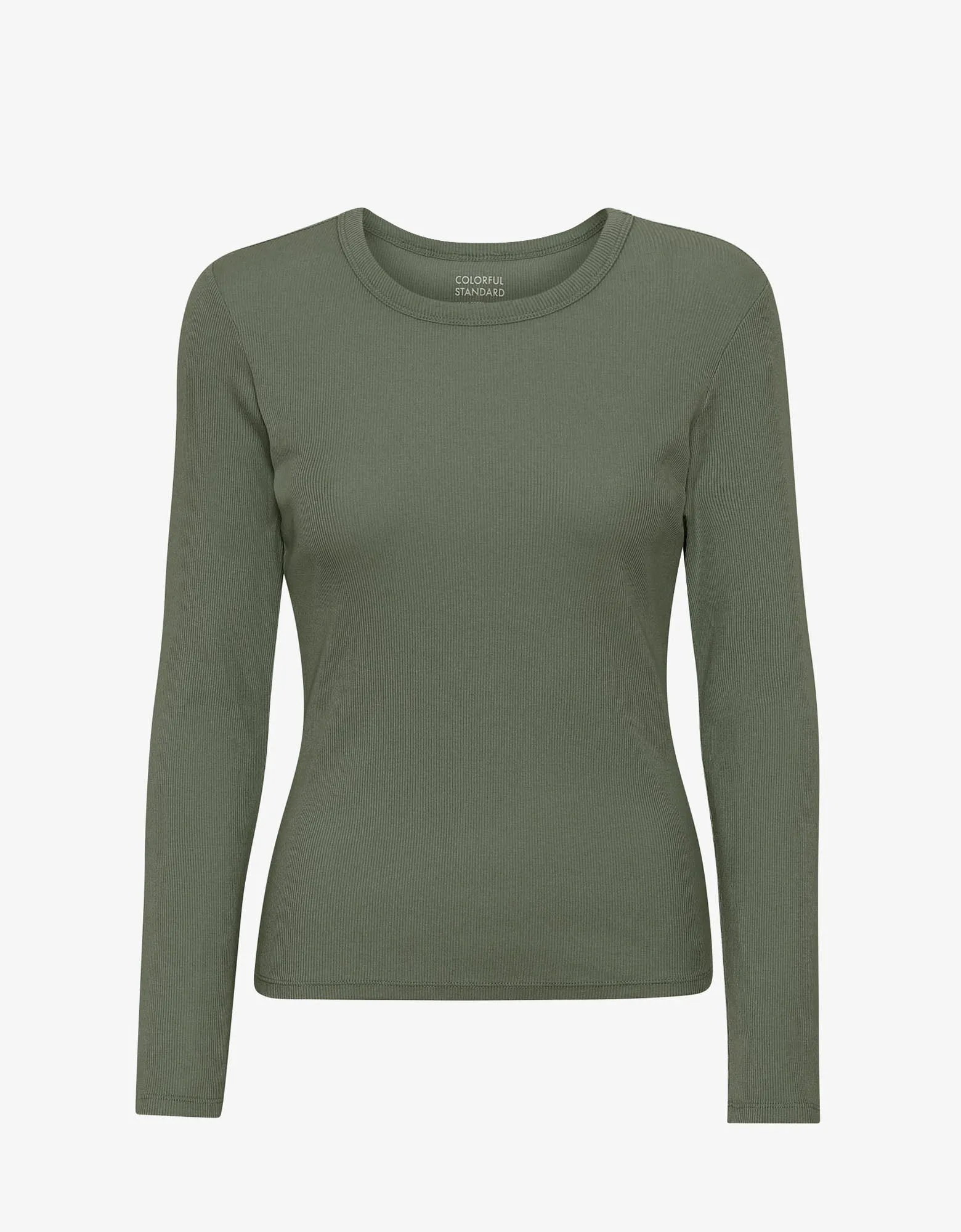 Women Organic Rib LS T-Shirt - Dusty Olive
