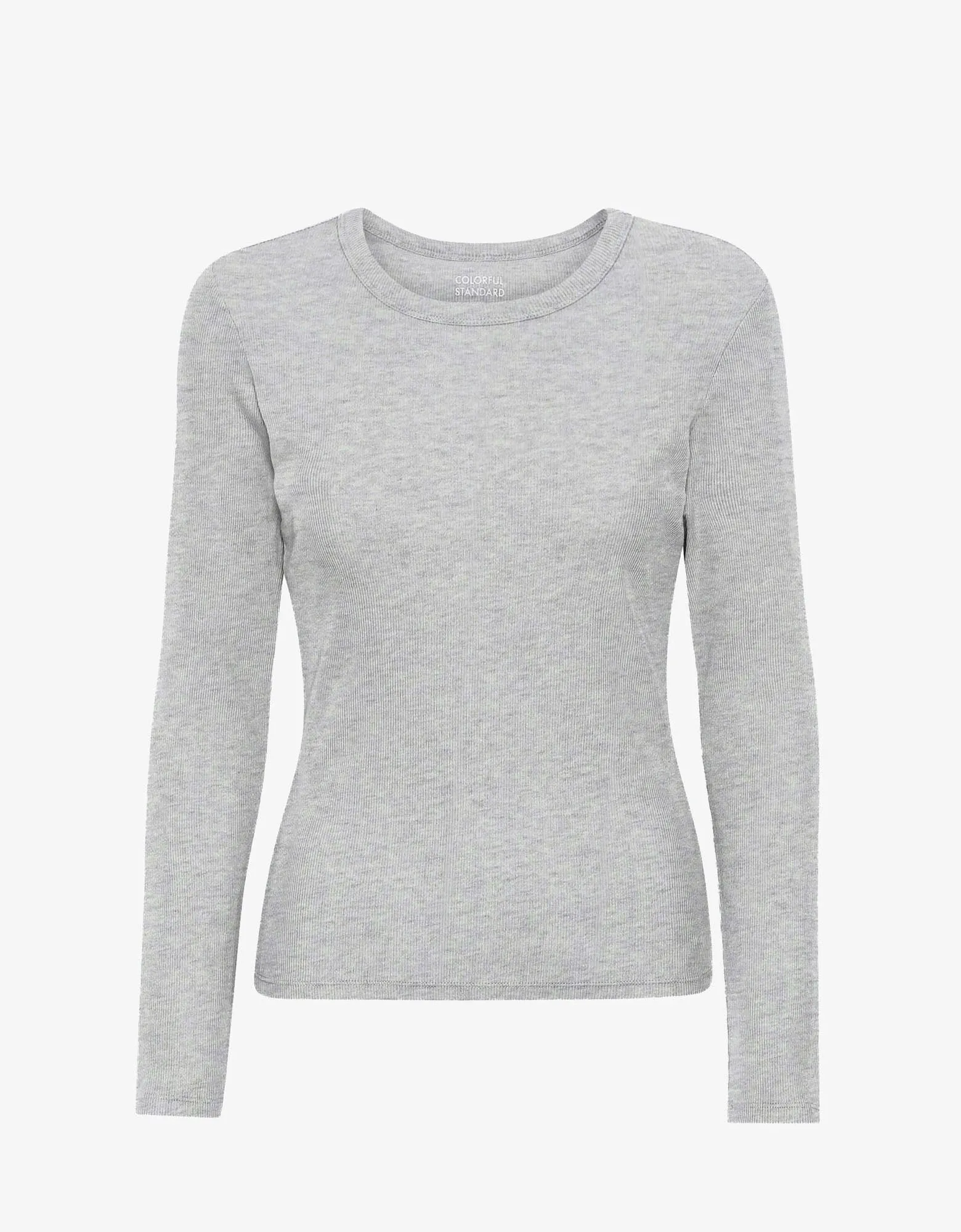 Women Organic Rib LS T-Shirt - Heather Grey