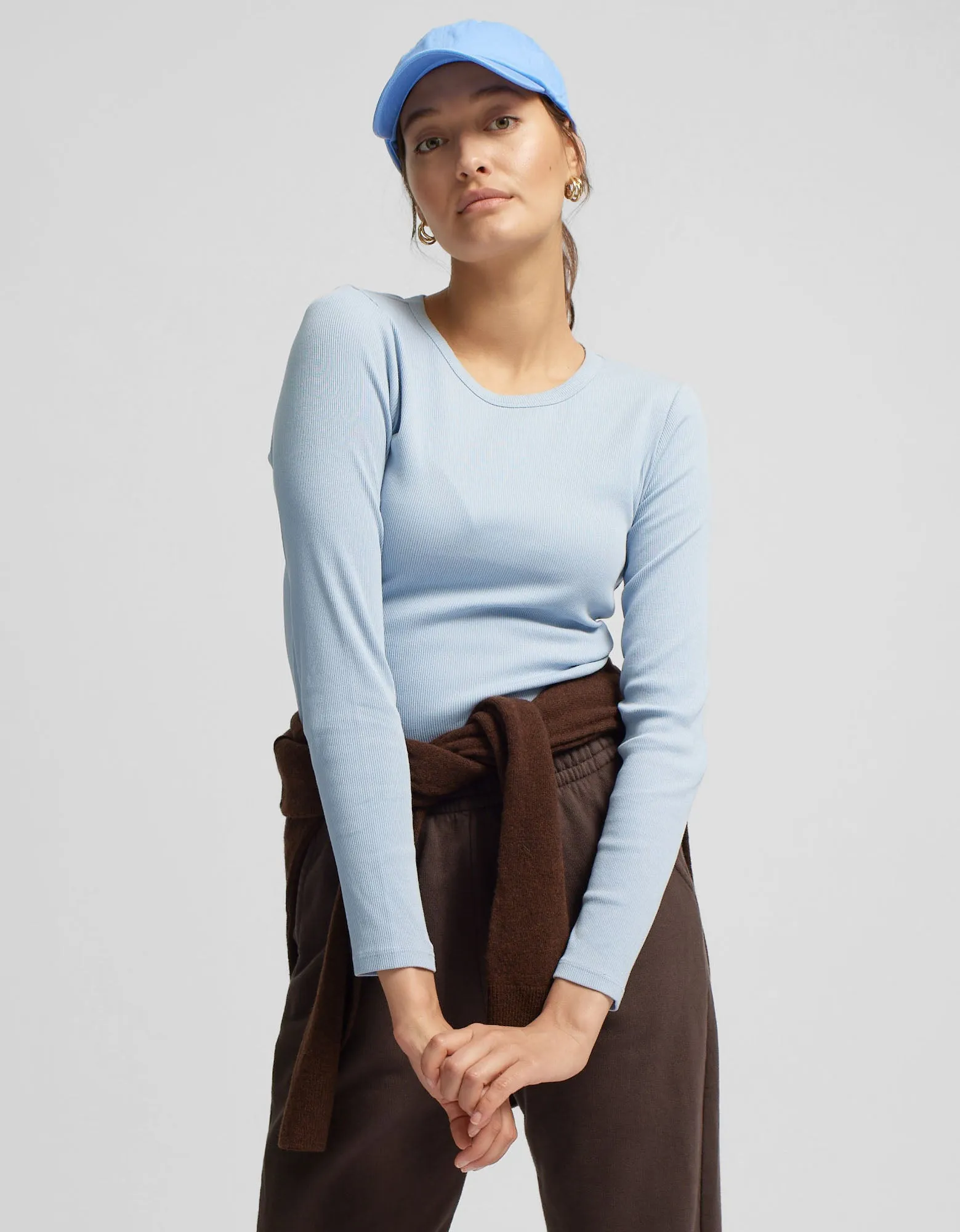 Women Organic Rib LS T-Shirt - Sahara Camel