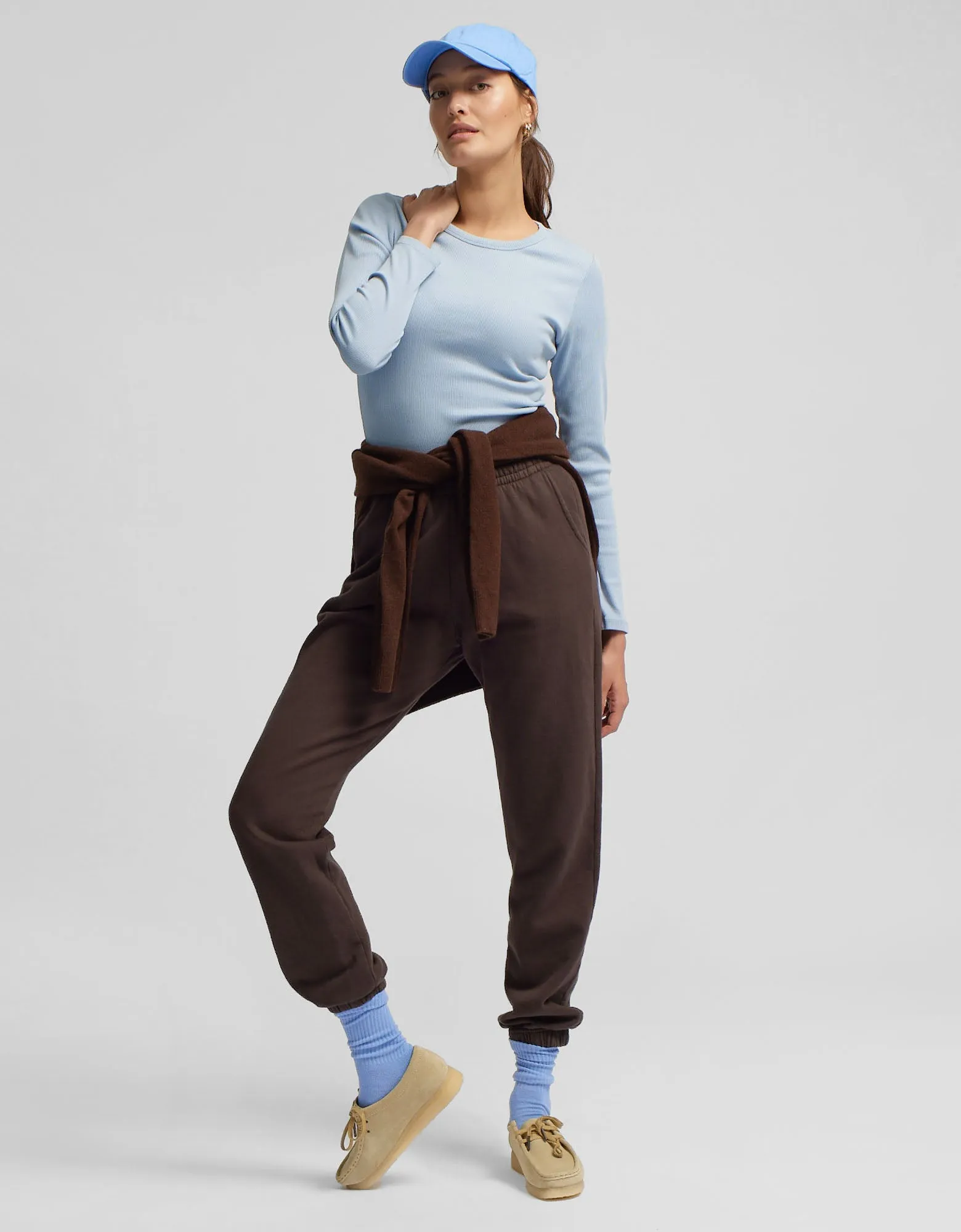 Women Organic Rib LS T-Shirt - Sahara Camel
