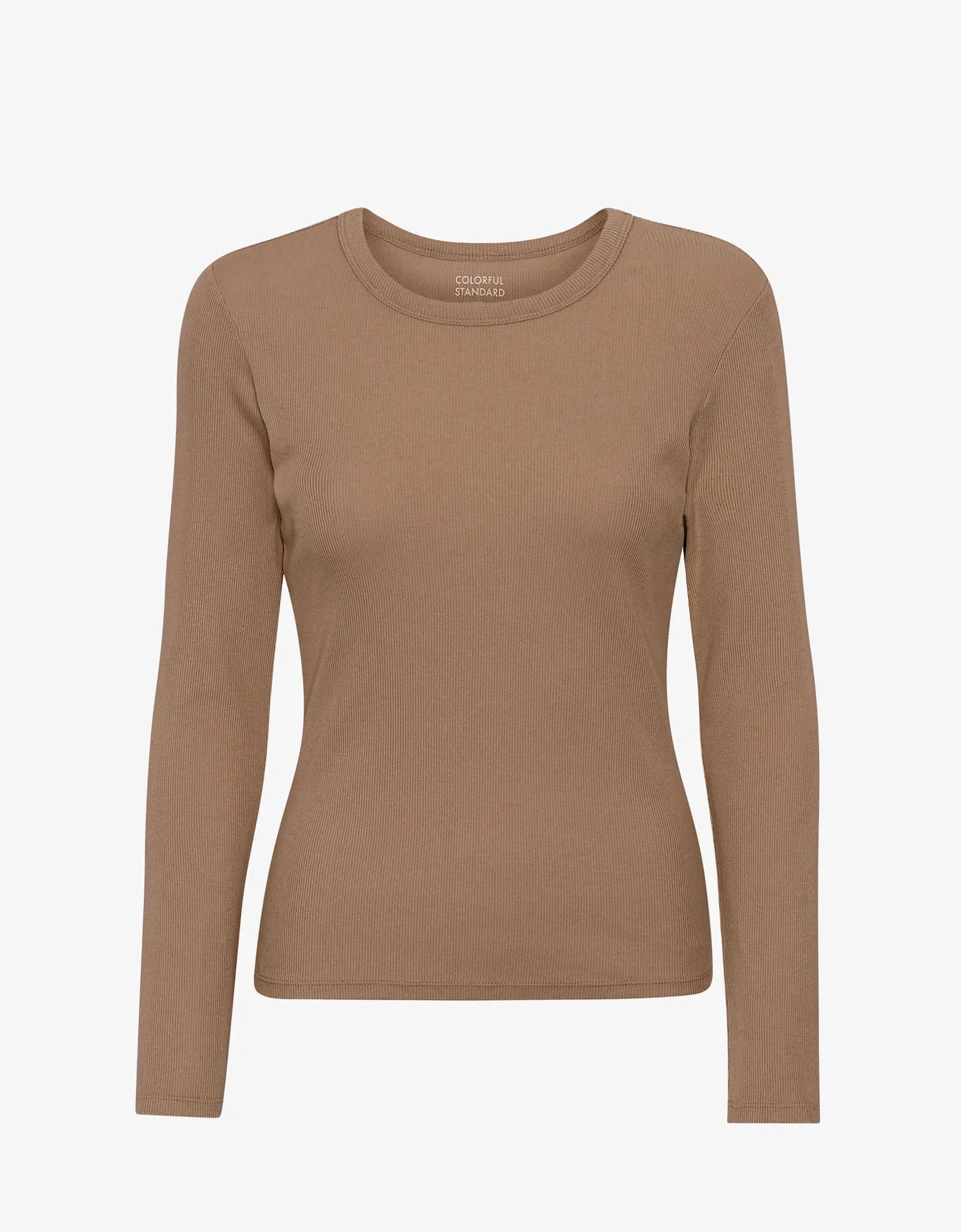 Women Organic Rib LS T-Shirt - Sahara Camel