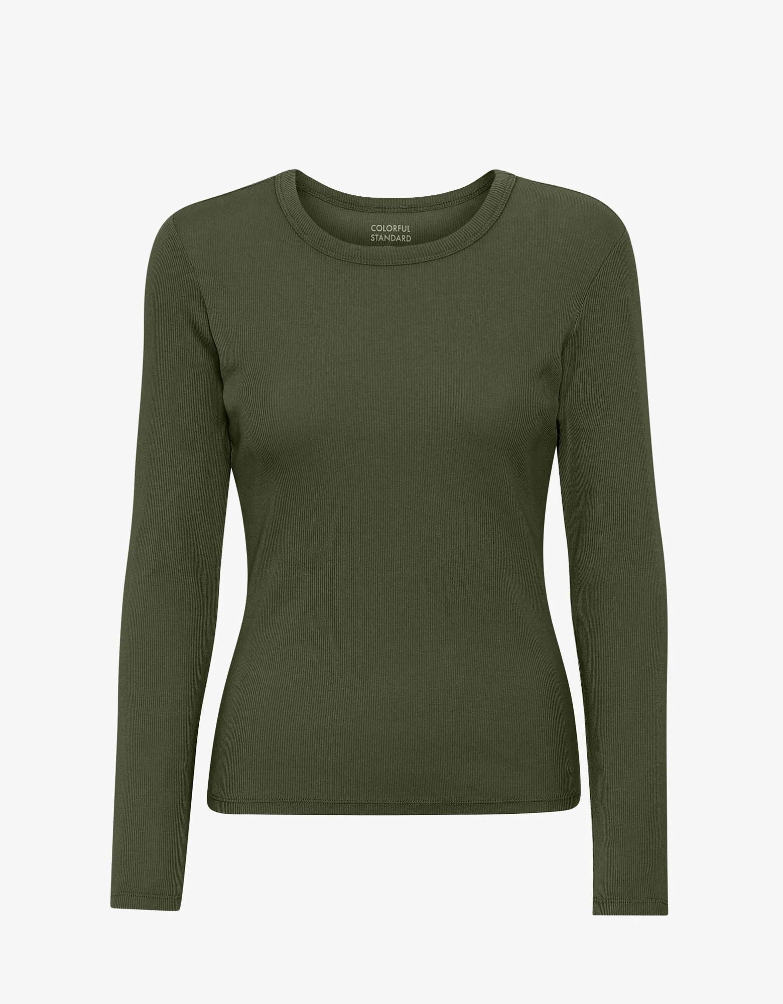 Women Organic Rib LS T-Shirt - Seaweed Green