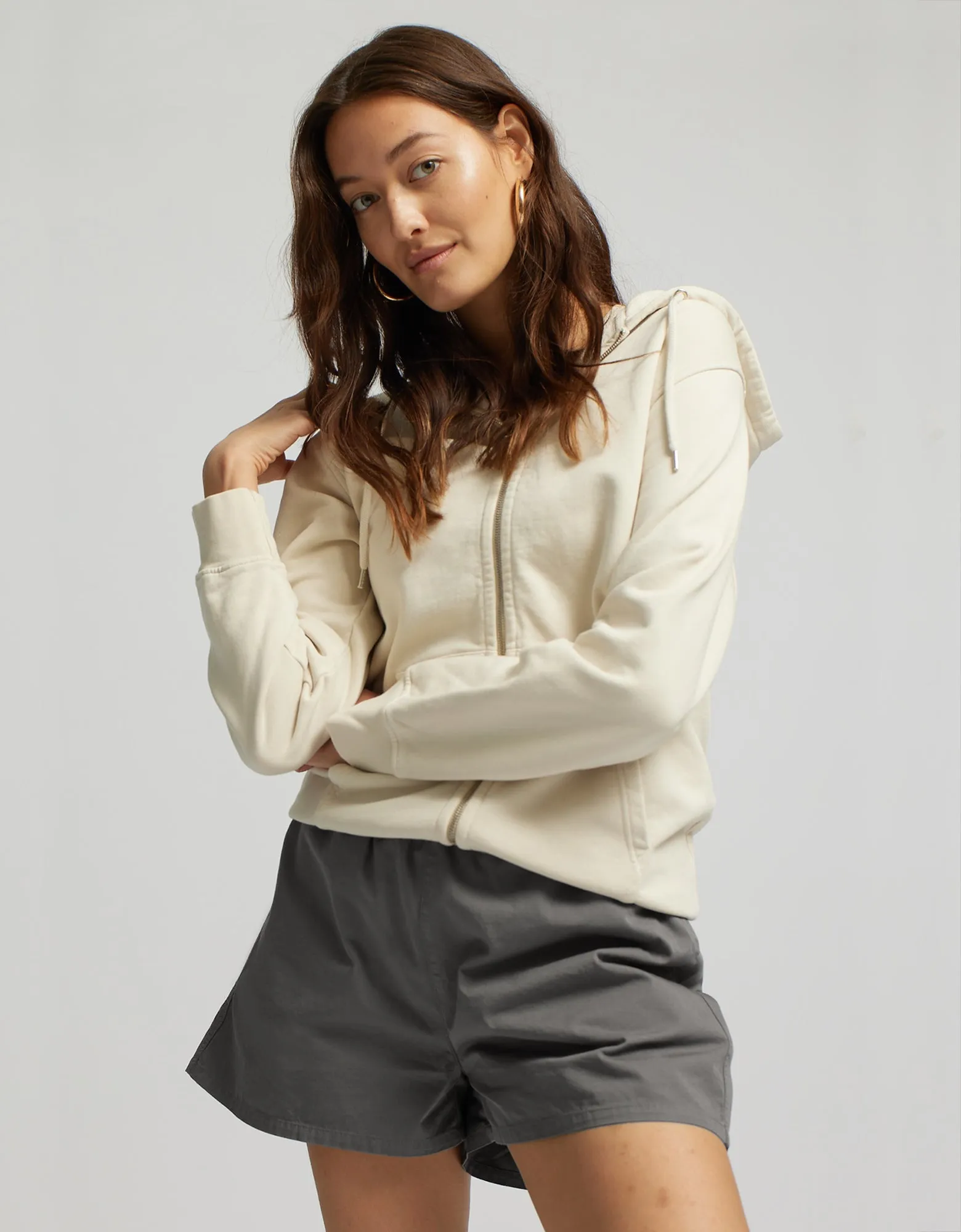 Women Organic Twill Shorts - Navy Blue
